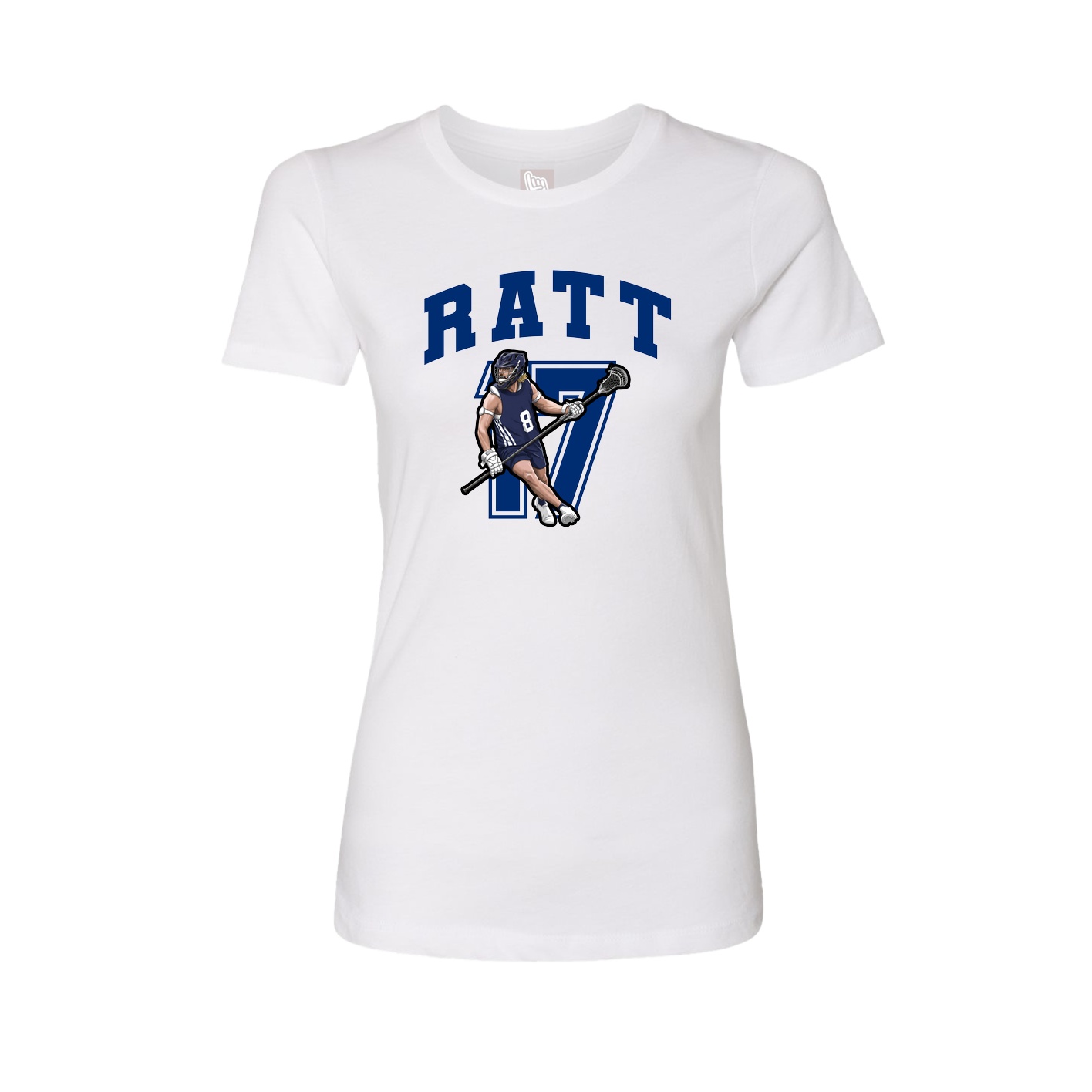Fitted Women's Tee — Number in White