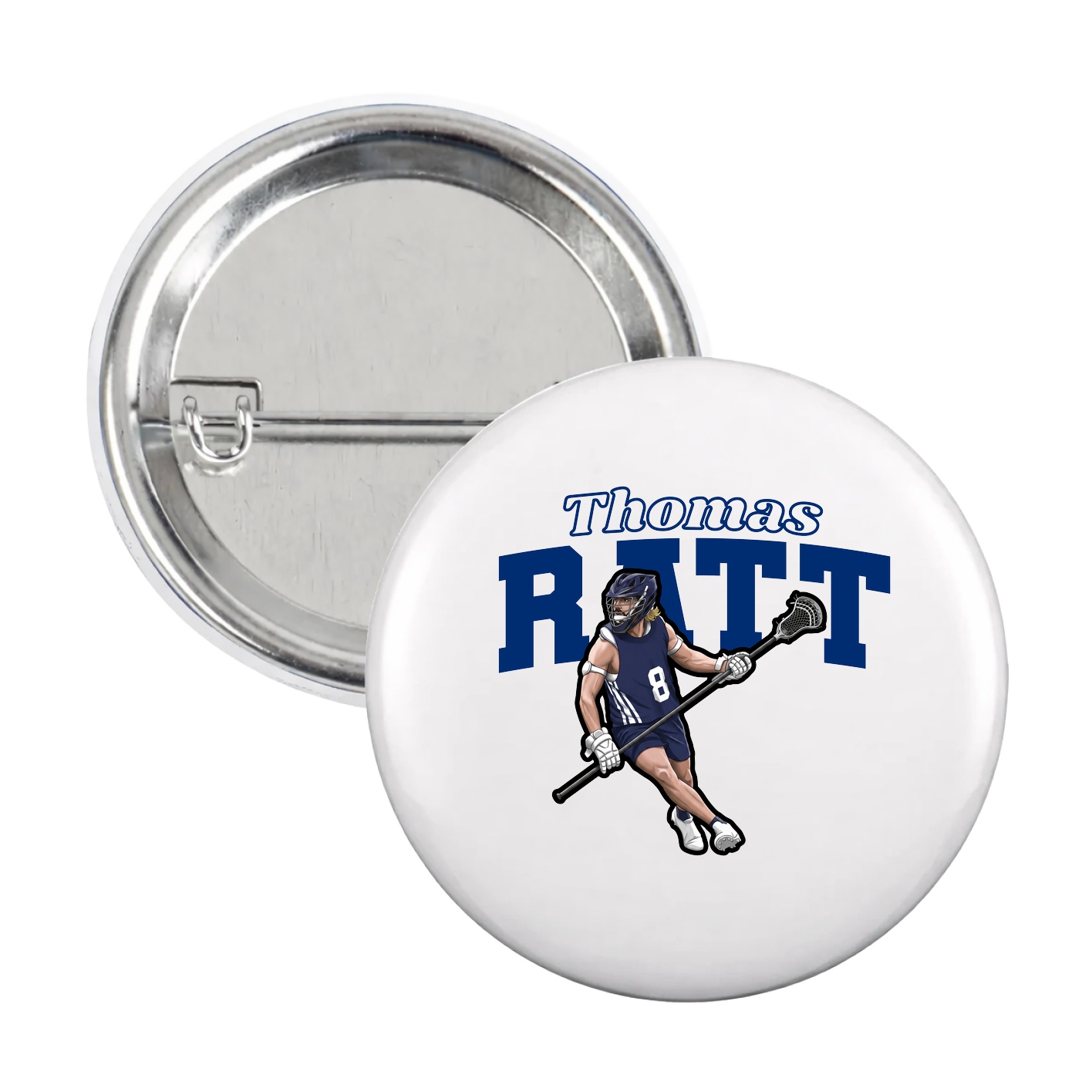 Game Day Button — Name Arch in White