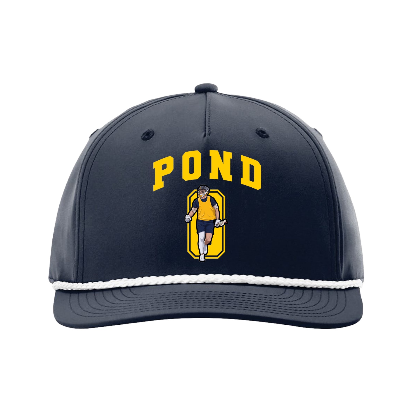 Five-Panel Classic Rope Cap — Number in Navy