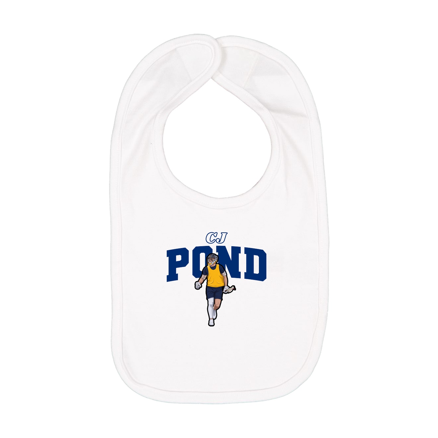 Infant Bib — Name Arch in White