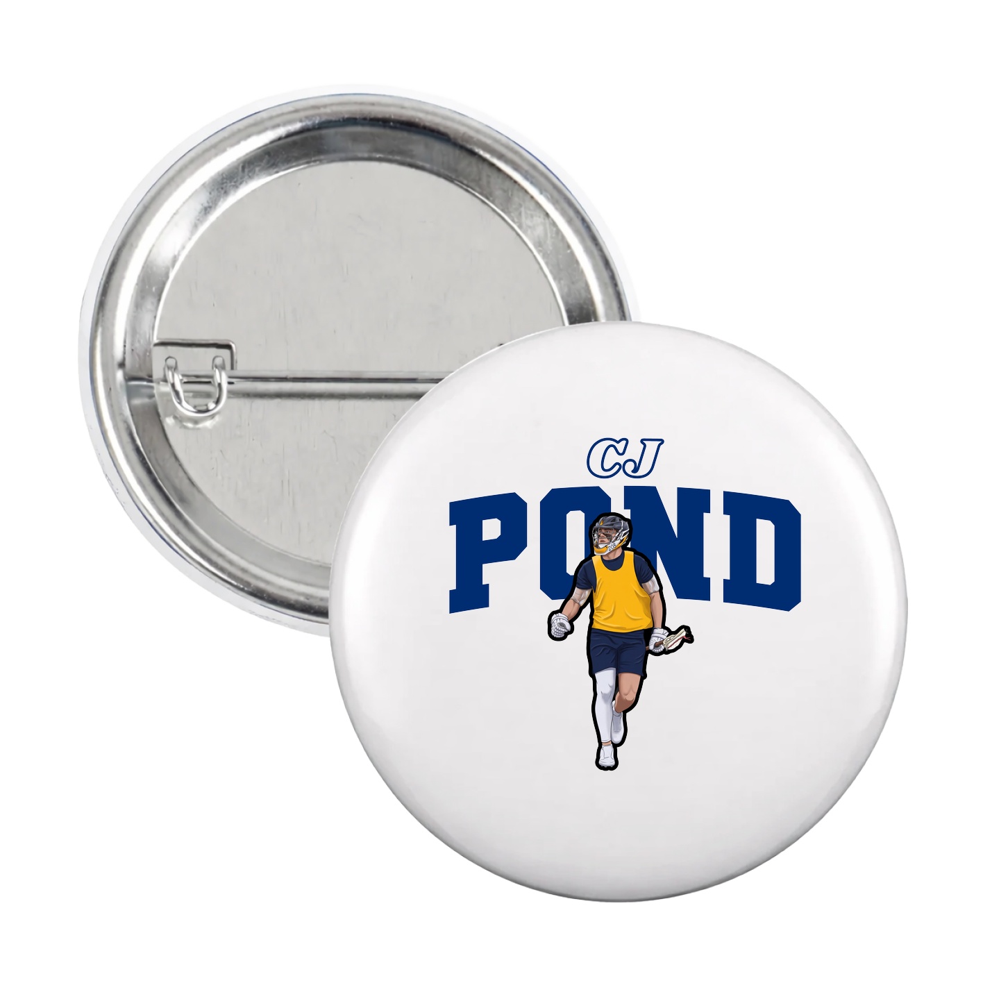 Game Day Button — Name Arch in White