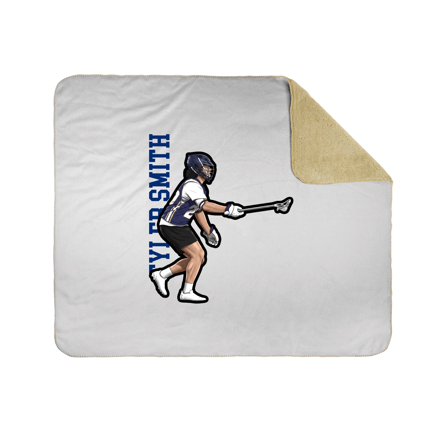 Throw Blanket — Name Vertical in White