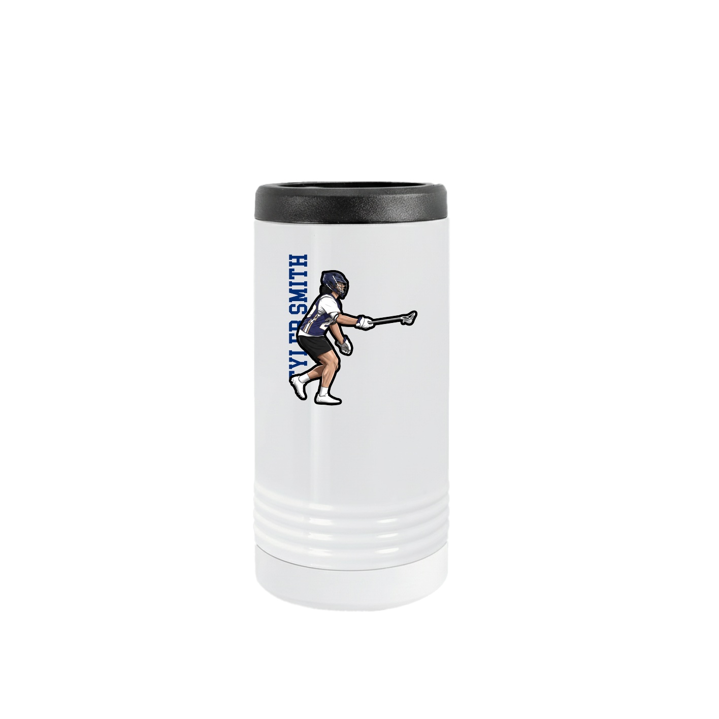 Slim Beverage Holder — Name Vertical in White