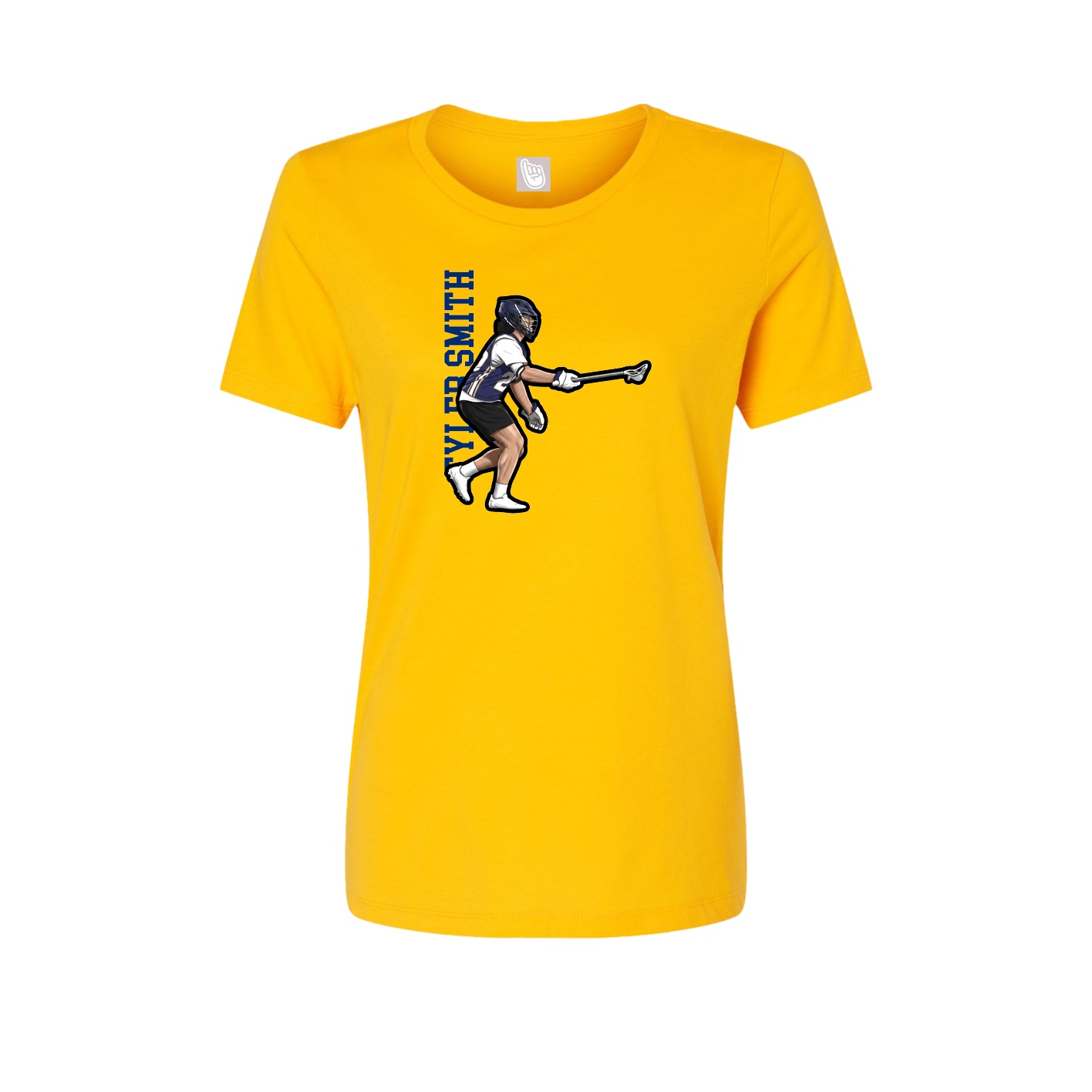 Womens Tee — Name Vertical in Gold