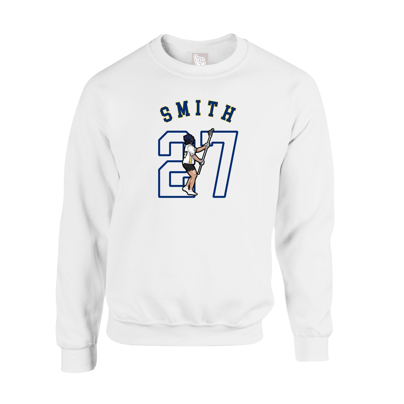 Fleece Crew — Shirsey Arch in White