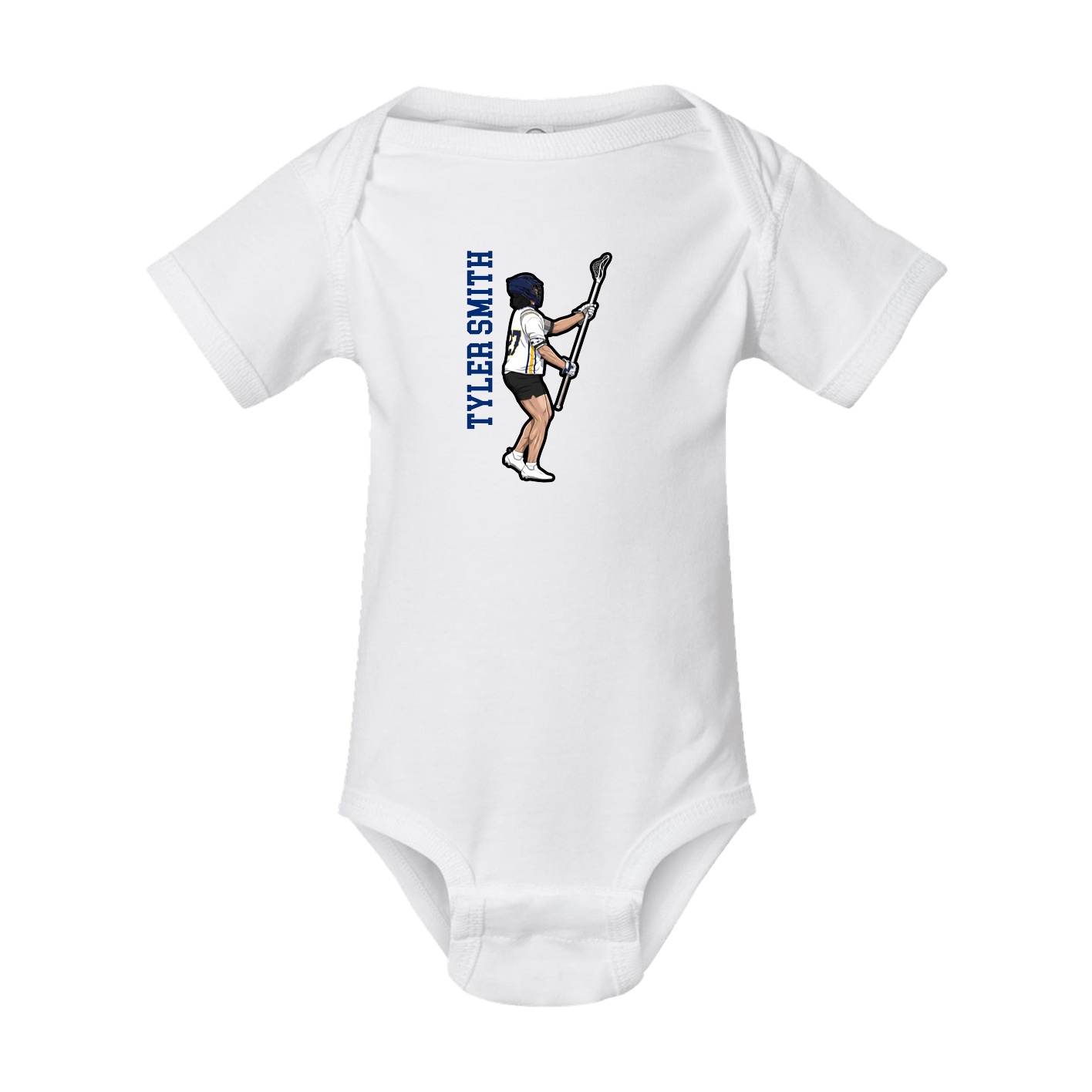 Baby Onesie — Name Vertical in White