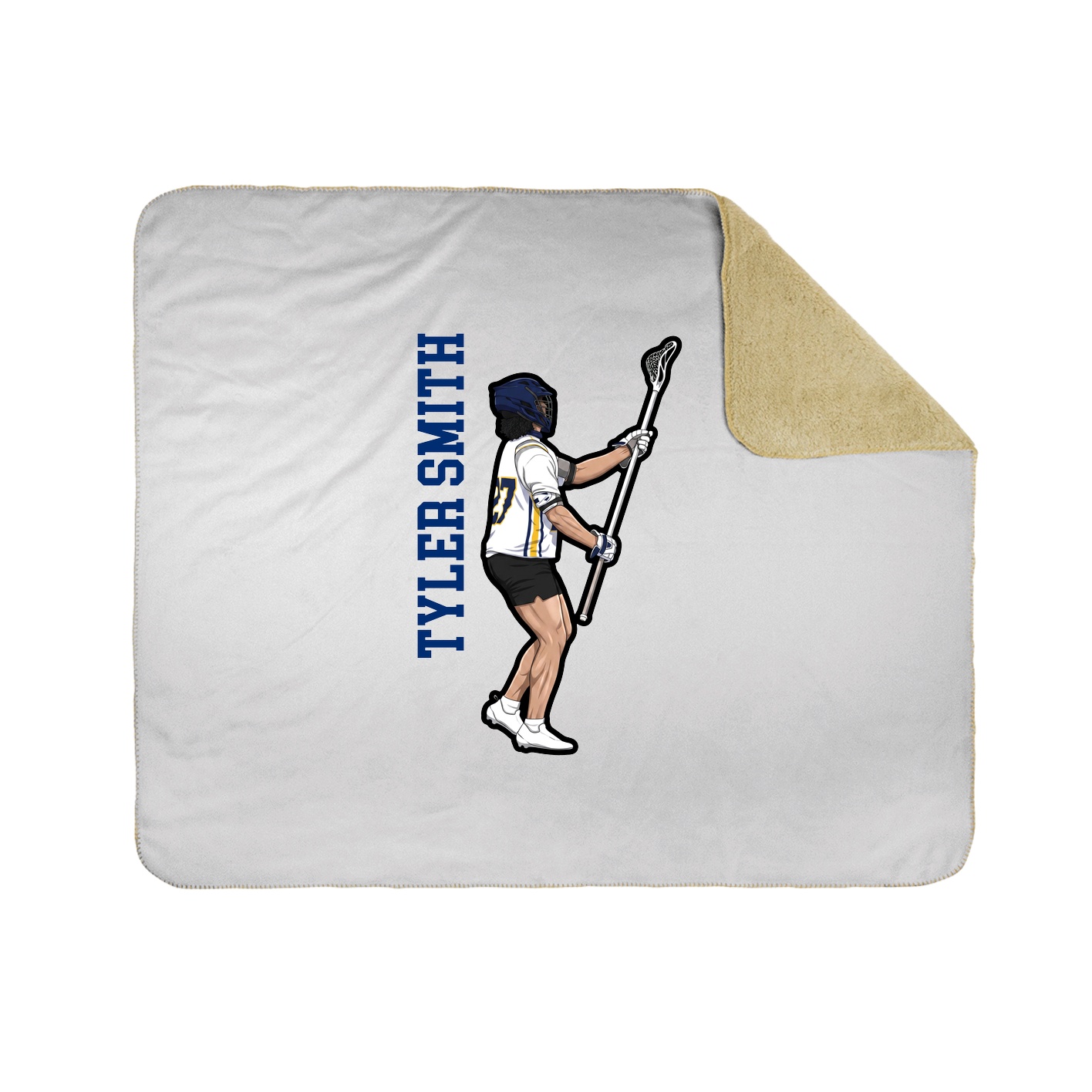Throw Blanket — Name Vertical in White