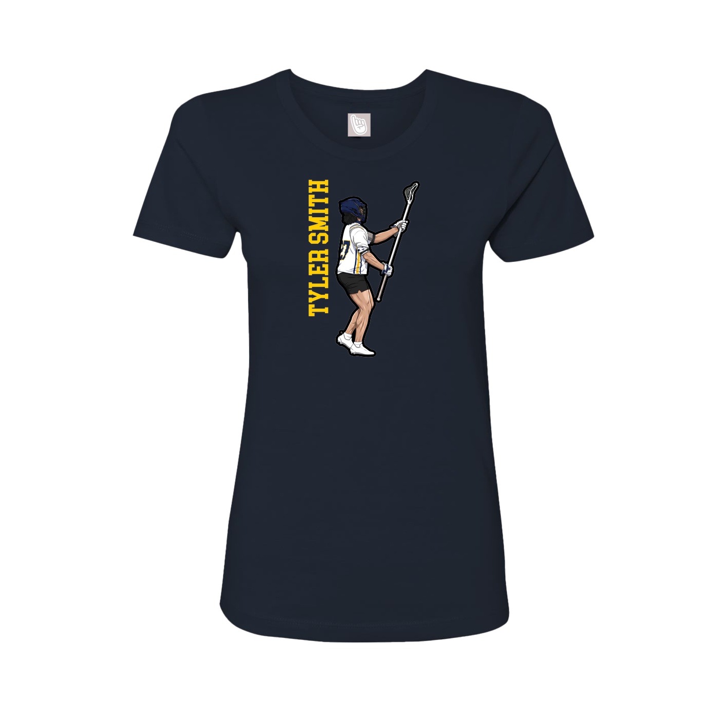 Womens Tee — Name Vertical in Navy
