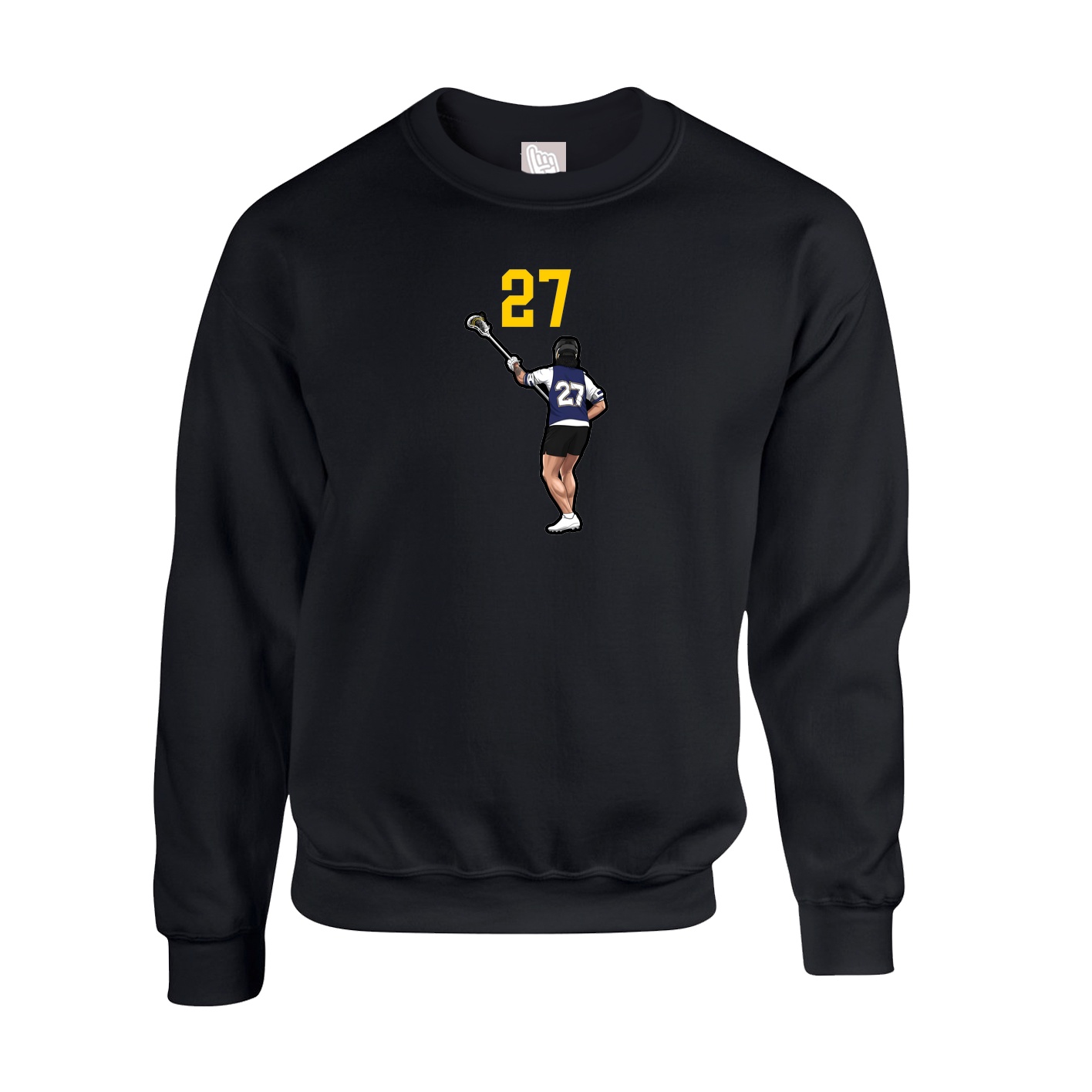Fleece Crew — Number Top in Black