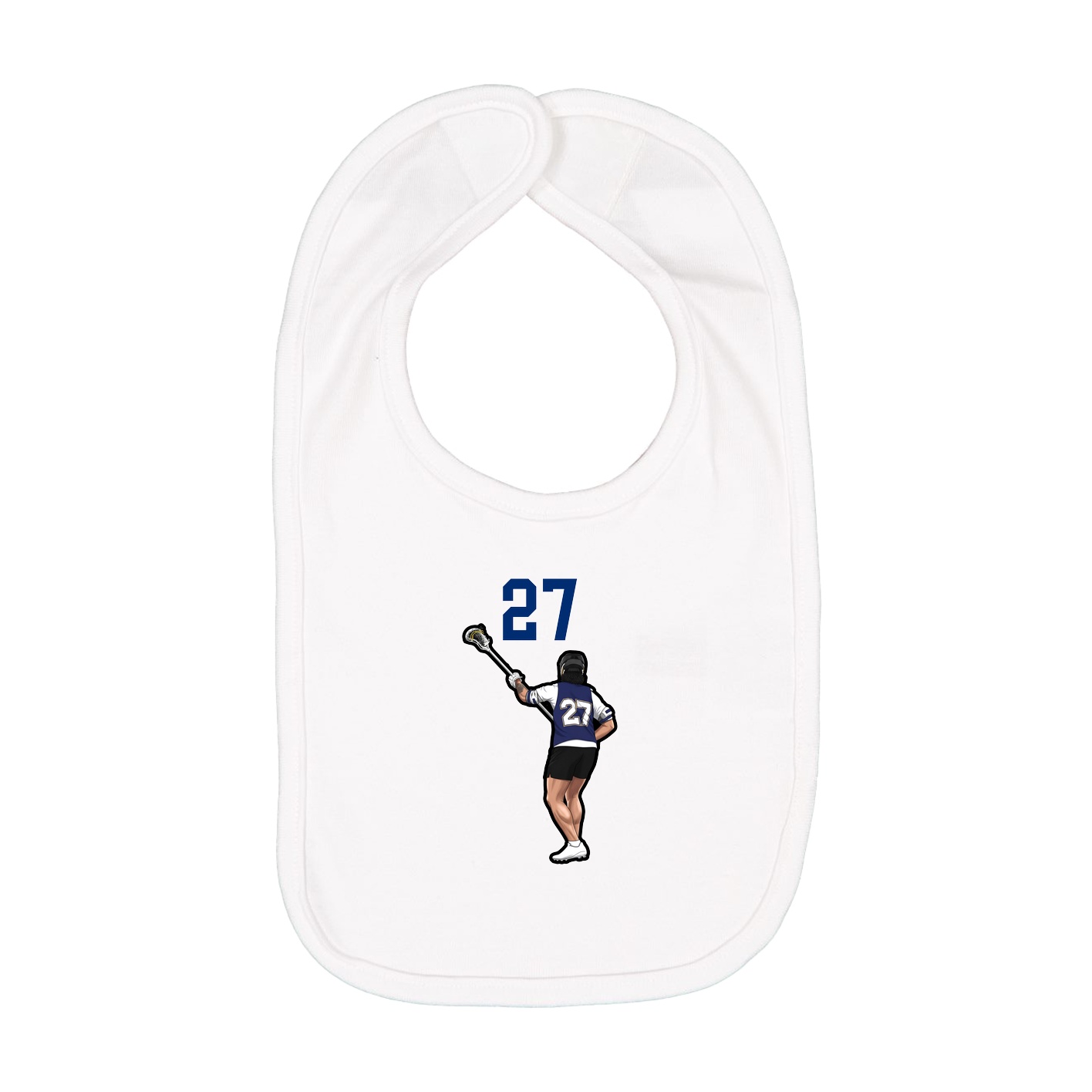 Infant Bib — Number Top in White