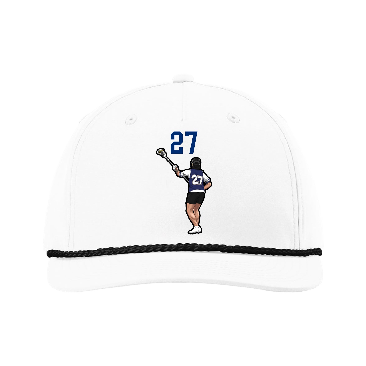Five-Panel Classic Rope Cap — Number Top in White