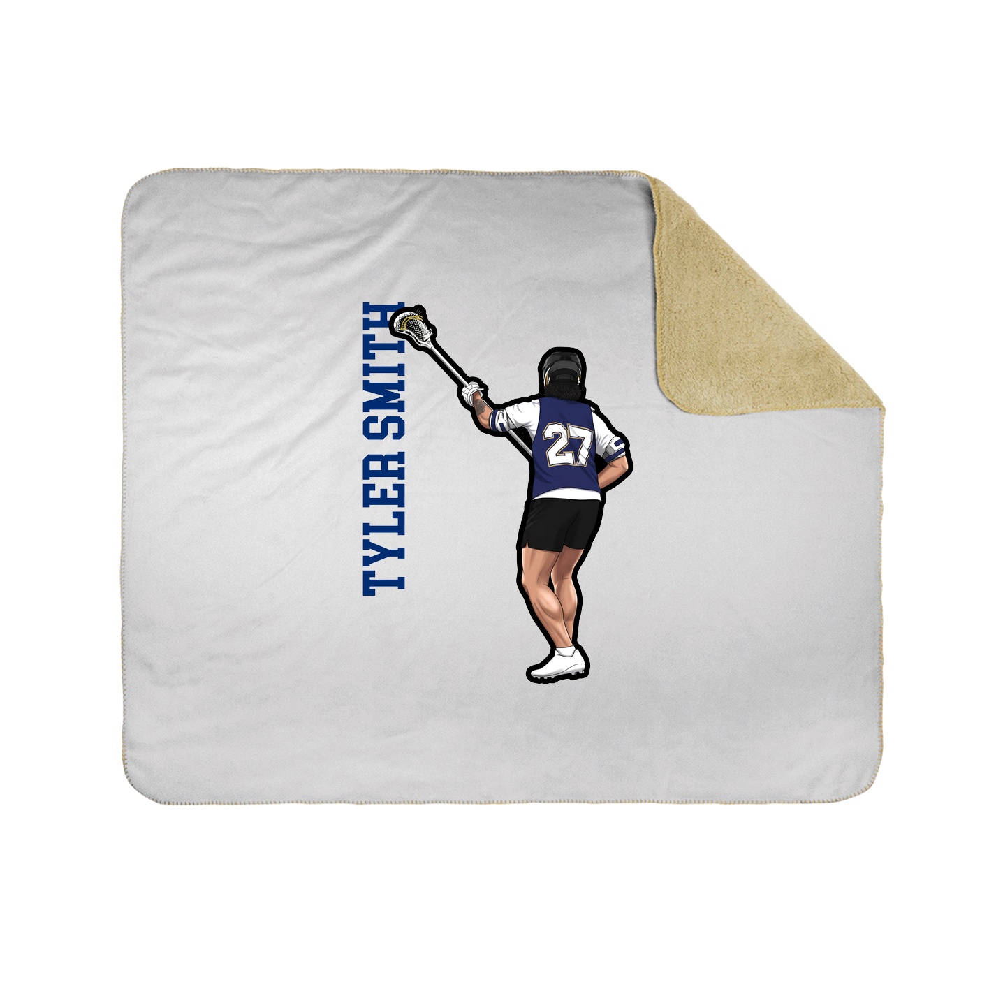Throw Blanket — Name Vertical in White