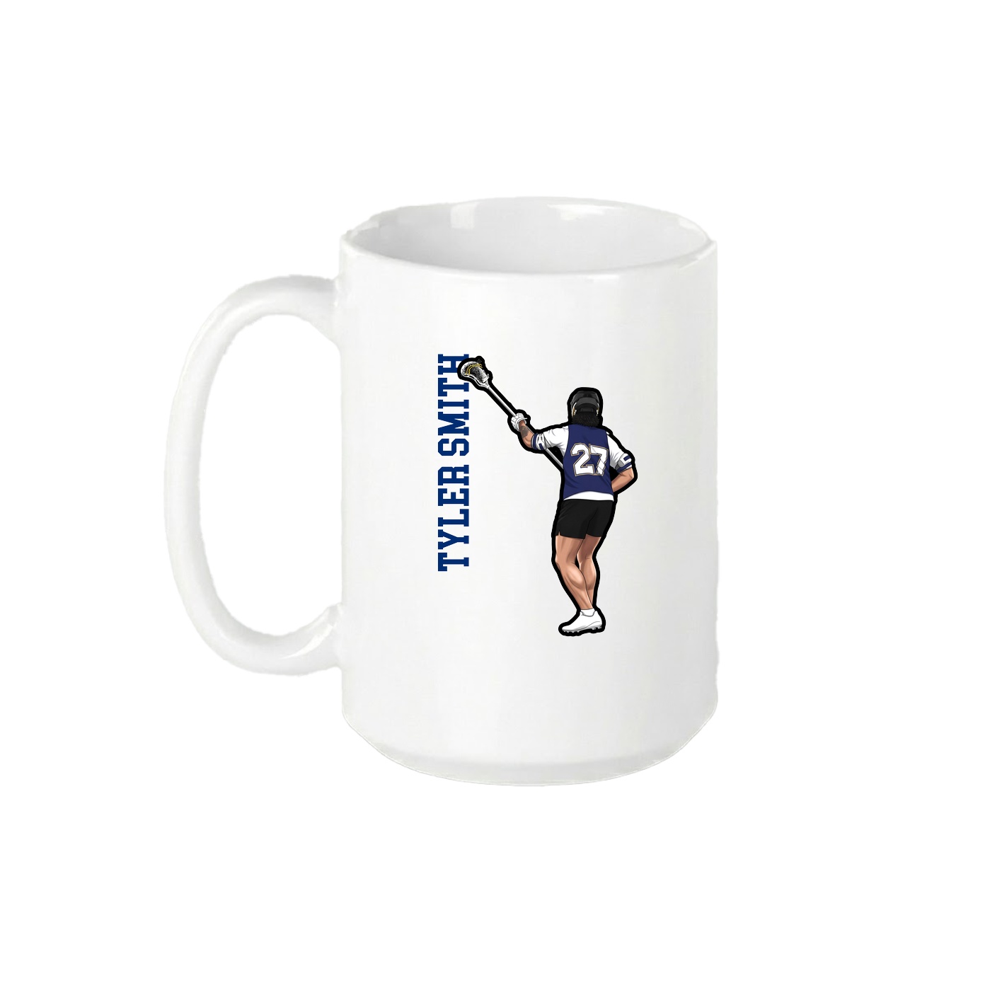 15oz Coffee Mug — Name Vertical in White