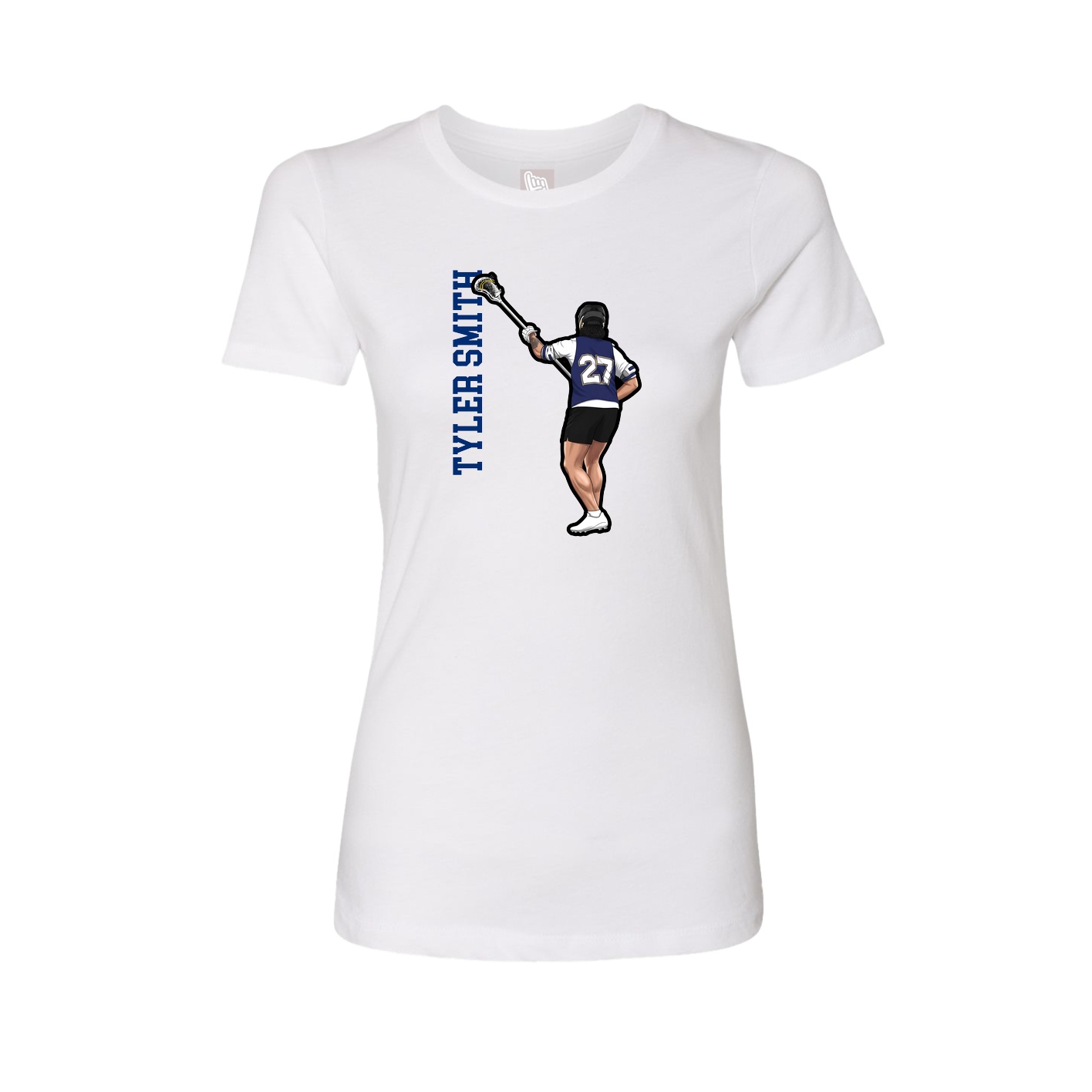 Womens Tee — Name Vertical in White