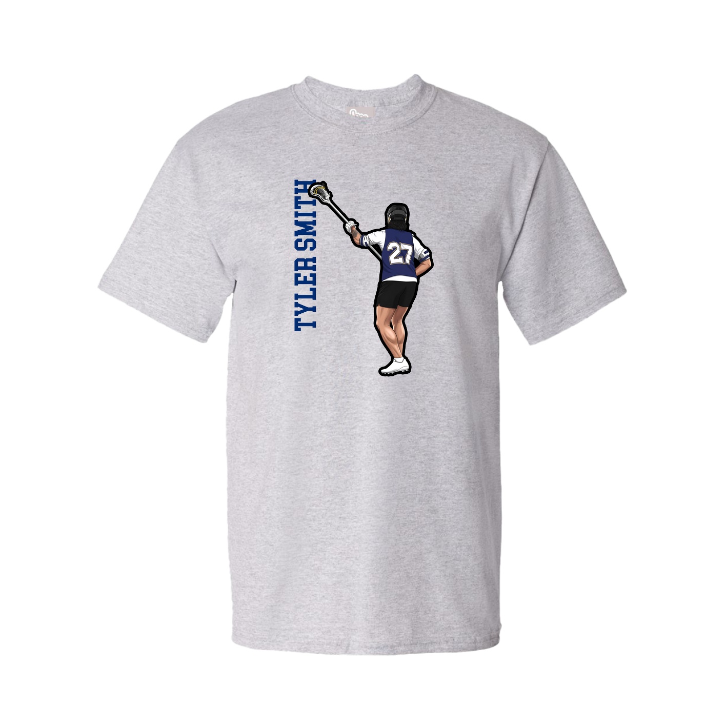 Youth Tee — Name Vertical in Grey