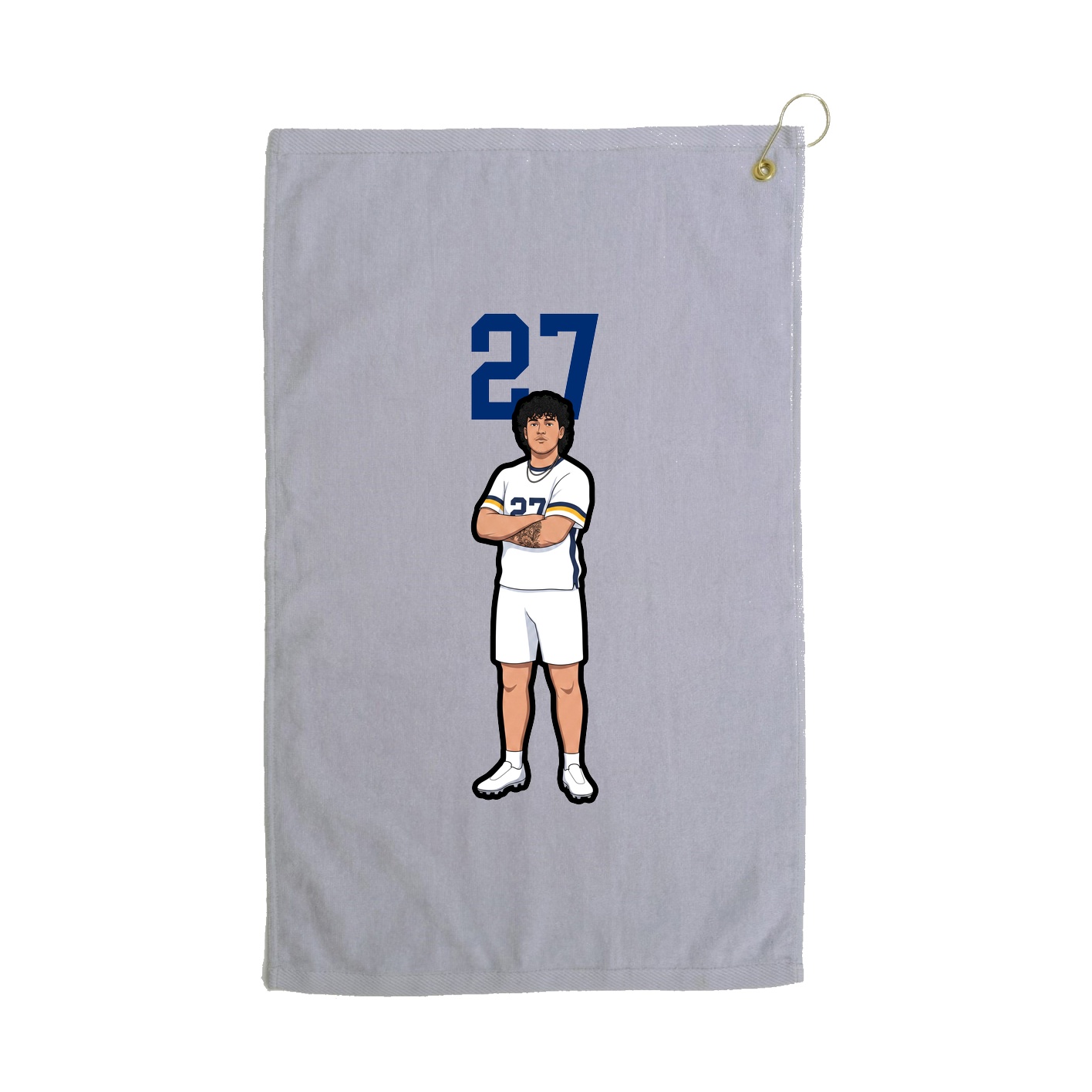 Golf Towel — Number Top in Grey