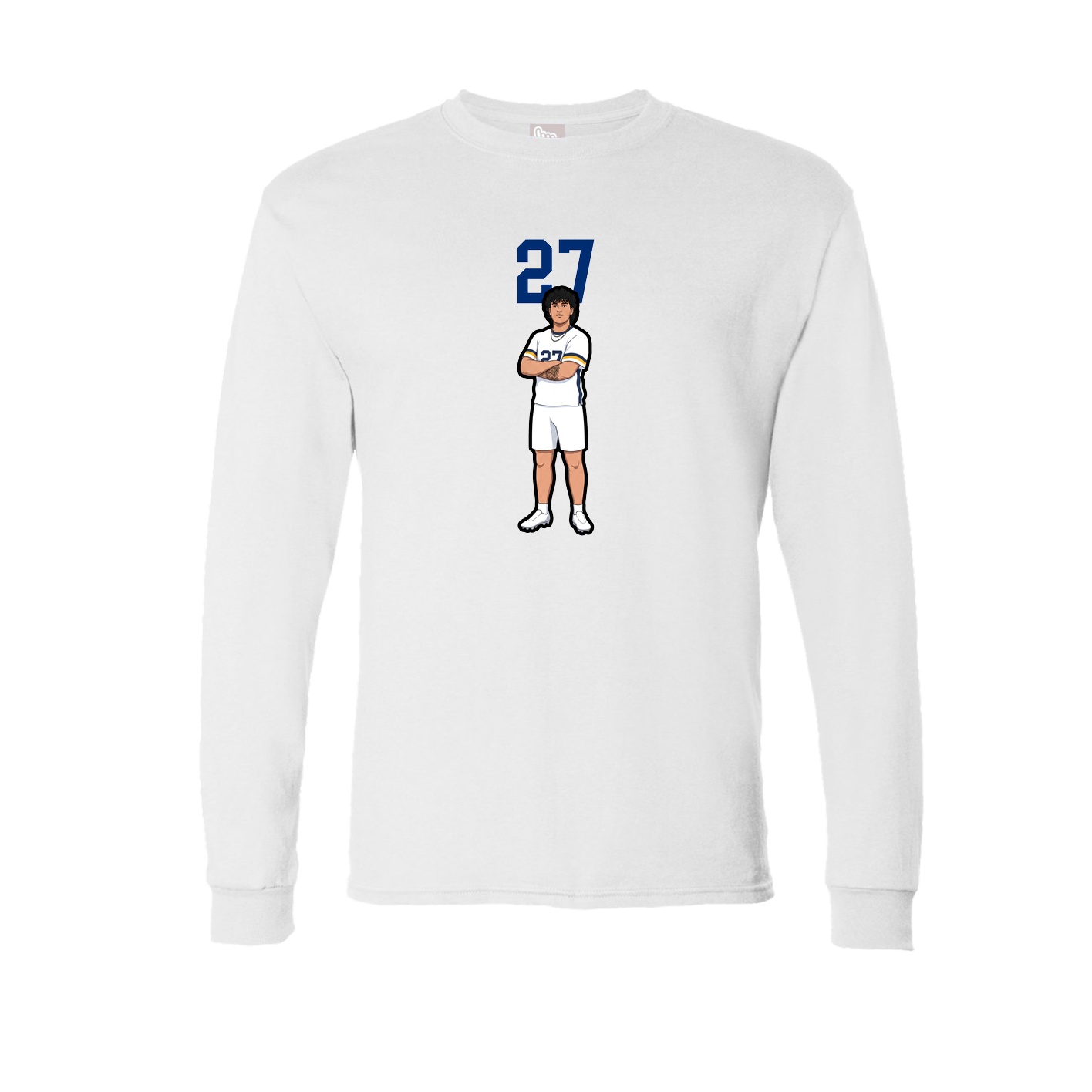 Long Sleeve Tee — Number Top in White