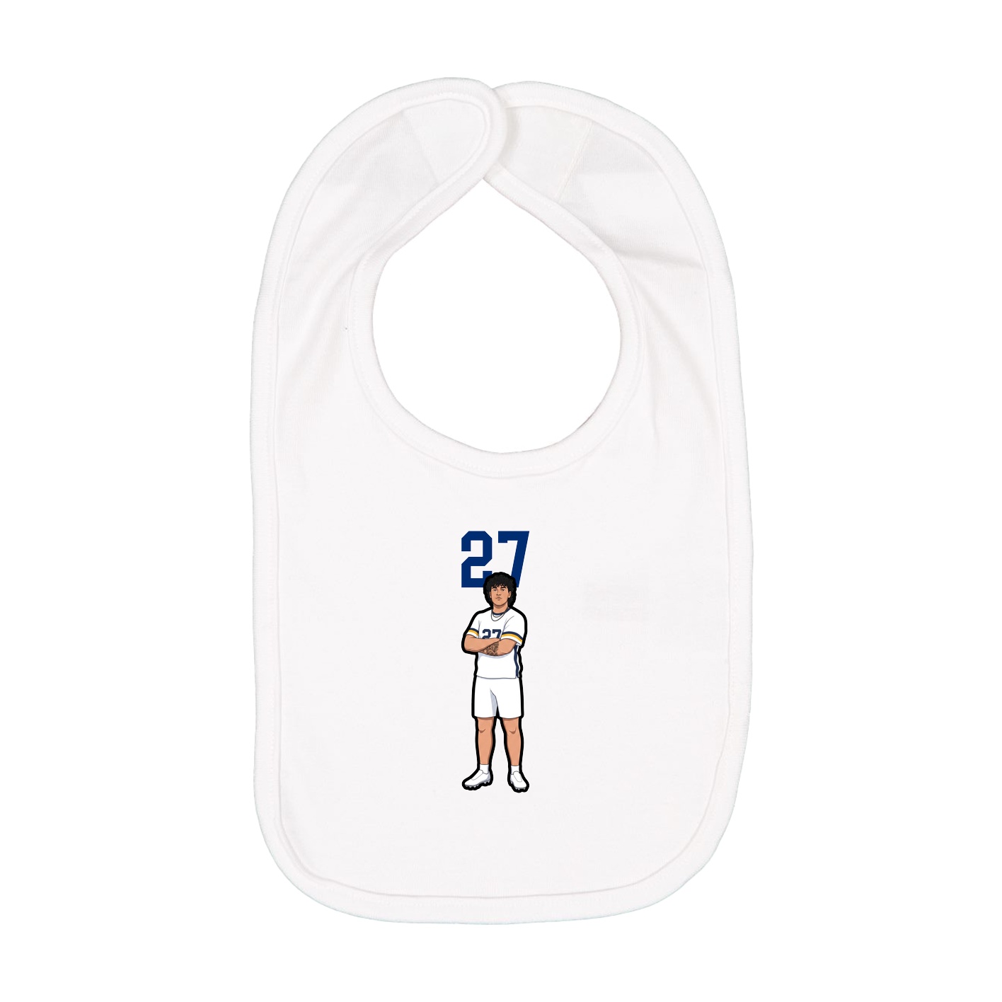 Infant Bib — Number Top in White