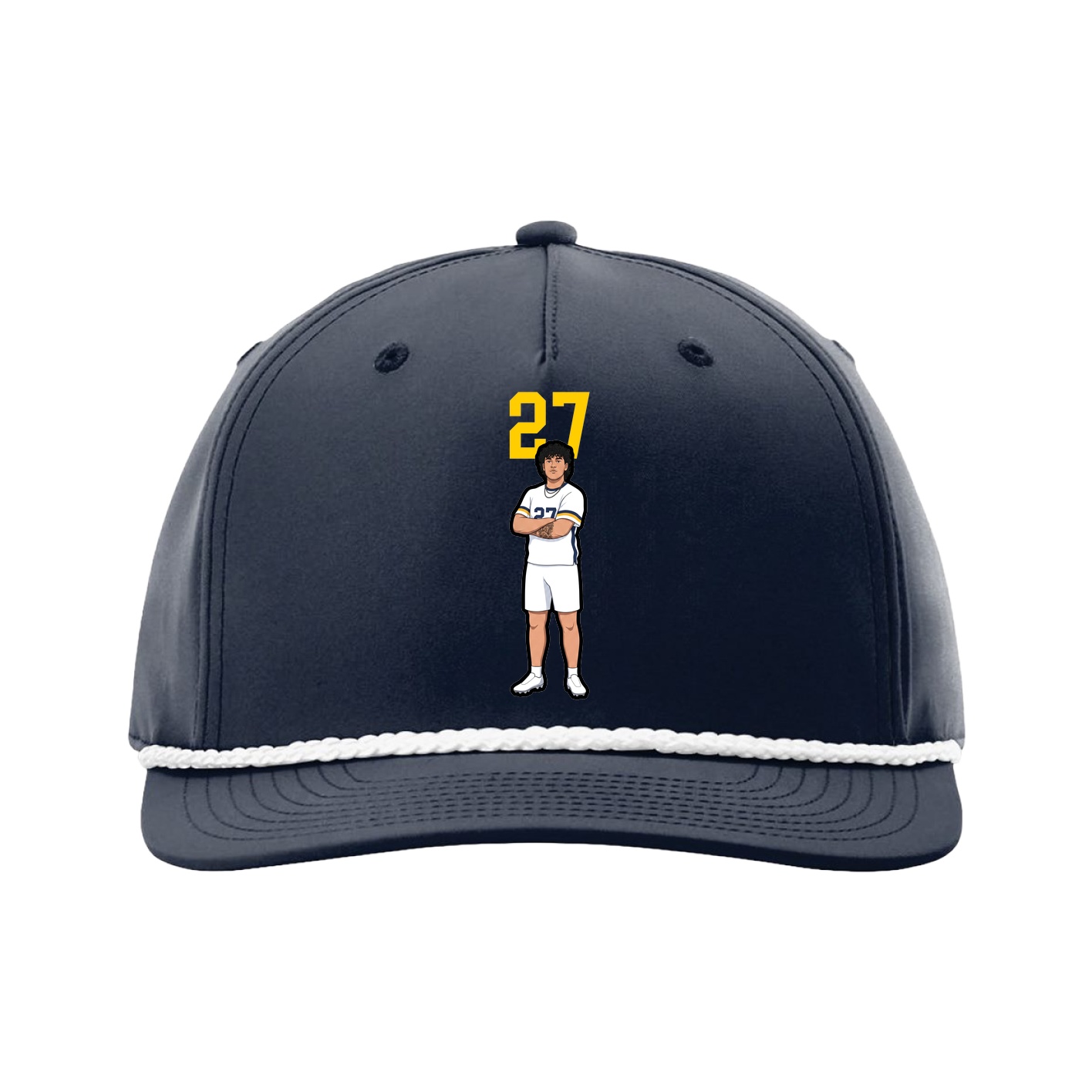 Five-Panel Classic Rope Cap — Number Top in Navy