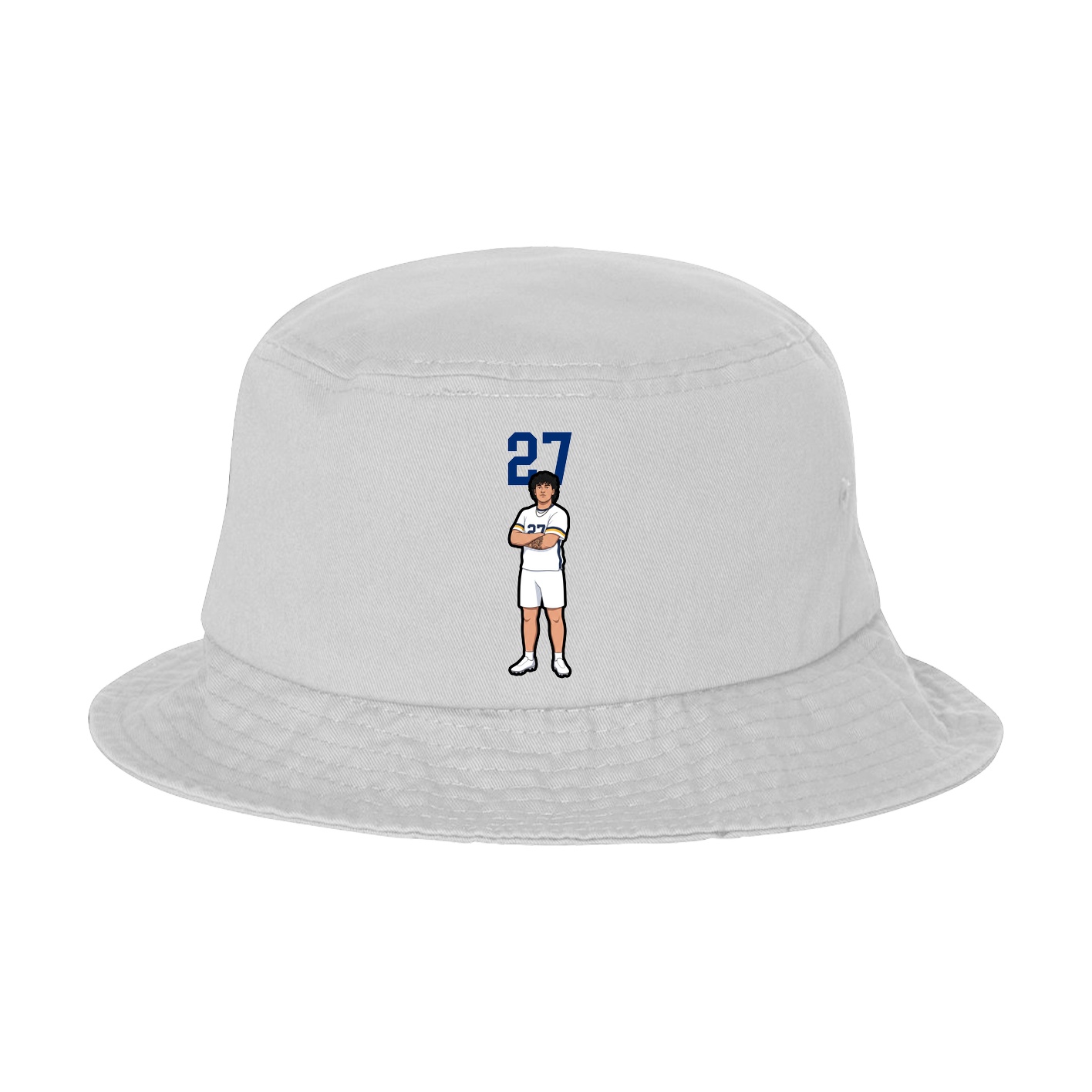 Bucket Cap — Number Top in White