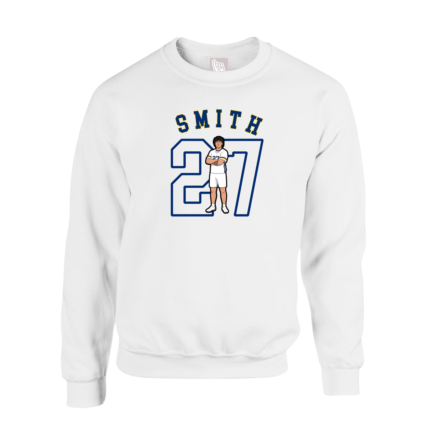 Fleece Crew — Shirsey Arch in White