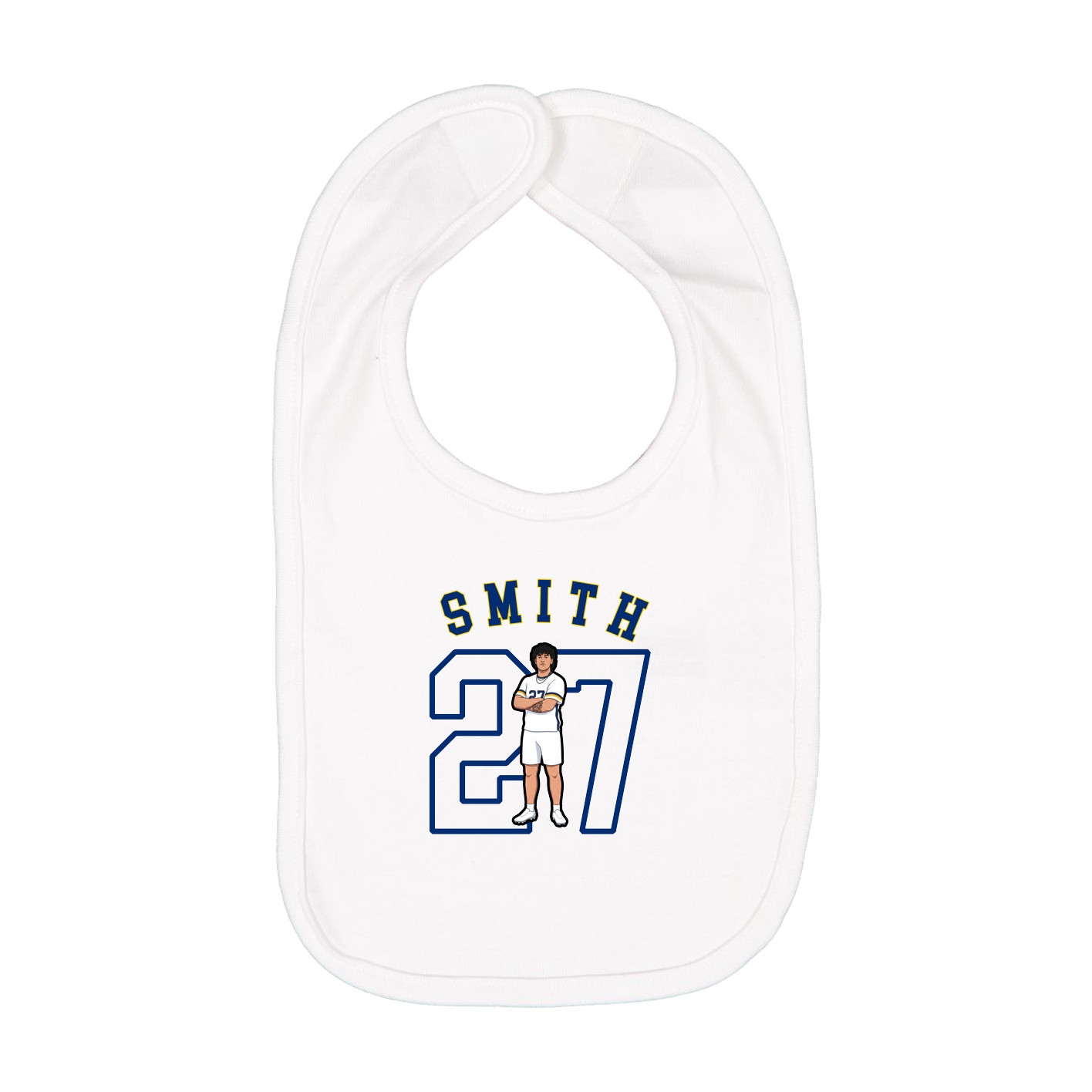 Infant Bib — Shirsey Arch in White
