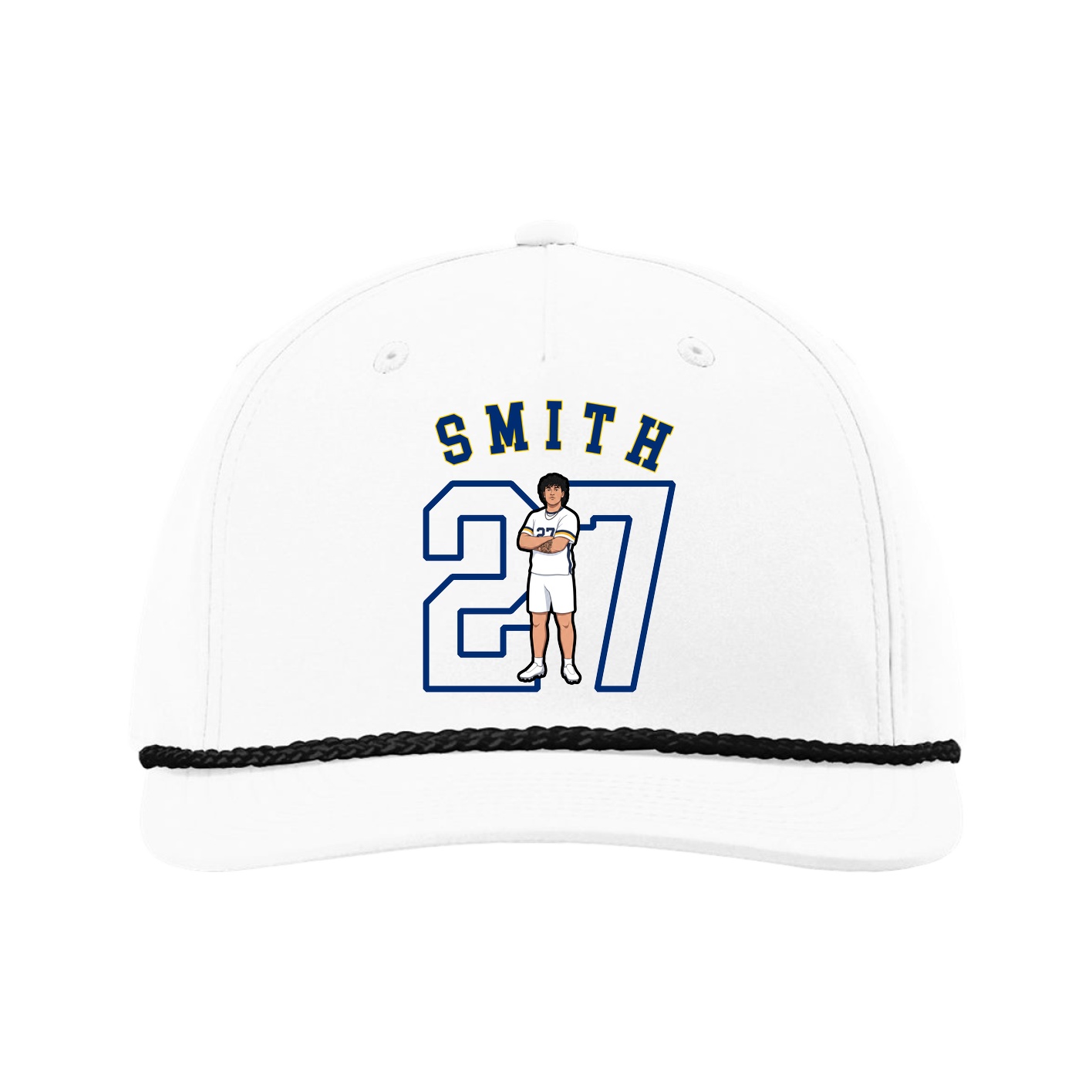 Five-Panel Classic Rope Cap — Shirsey Arch in White