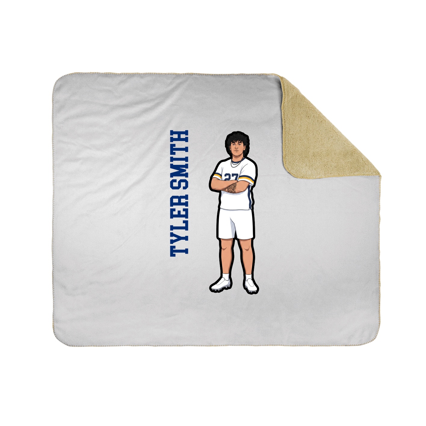 Throw Blanket — Name Vertical in White