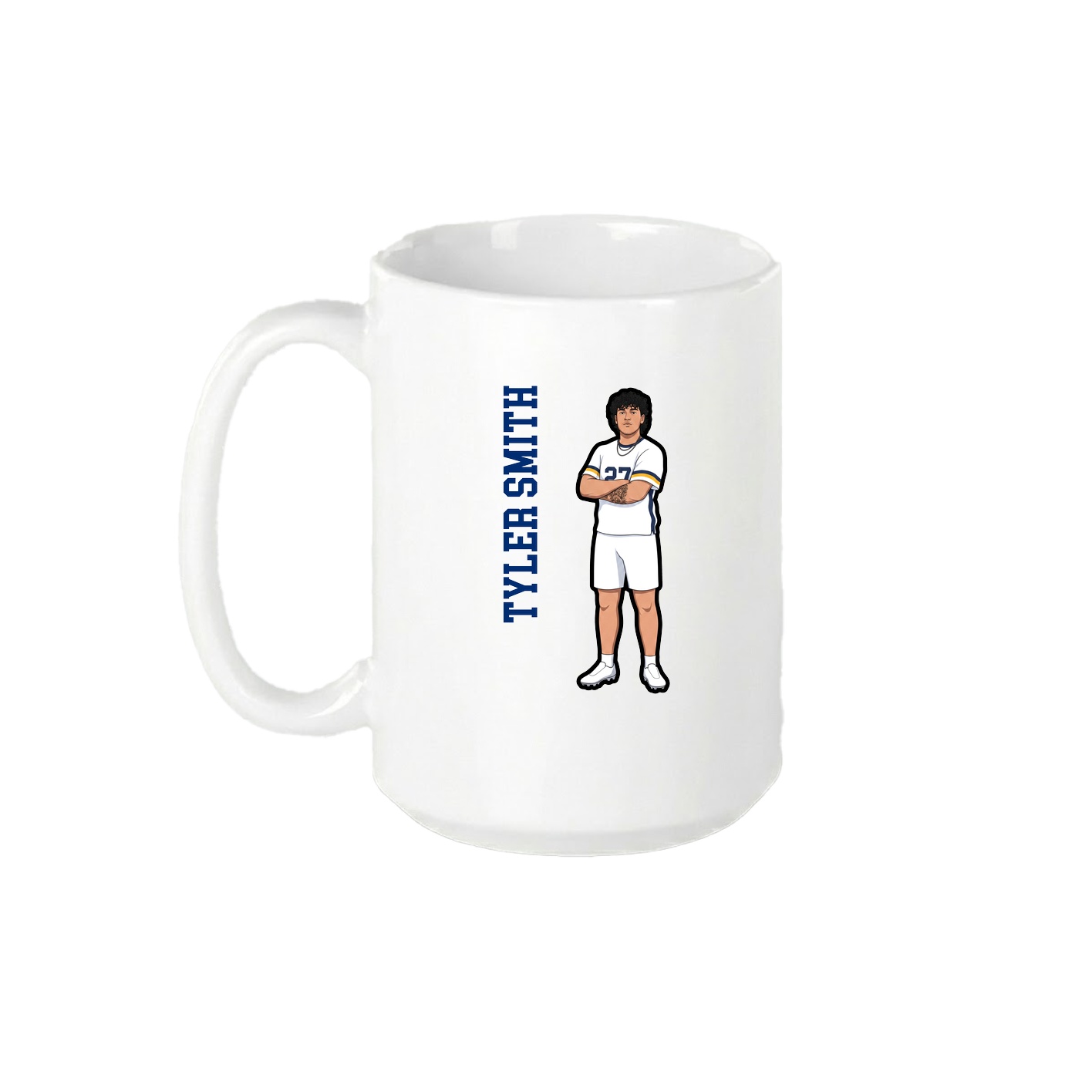 15oz Coffee Mug — Name Vertical in White