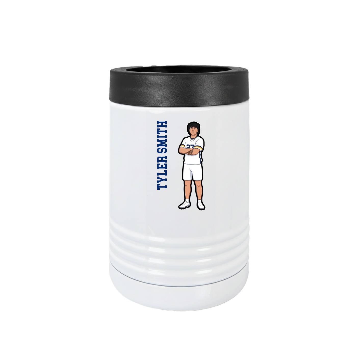 Beverage Holder — Name Vertical in White