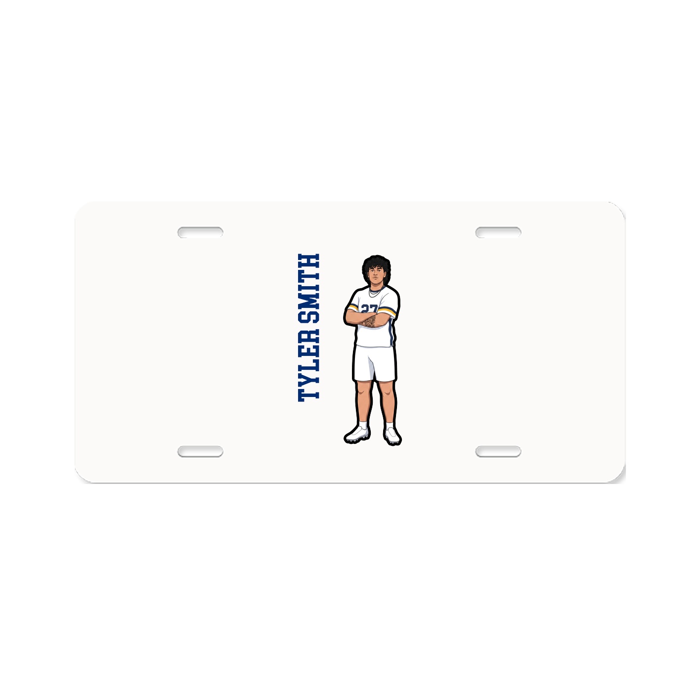 License Plate — Name Vertical in Classic