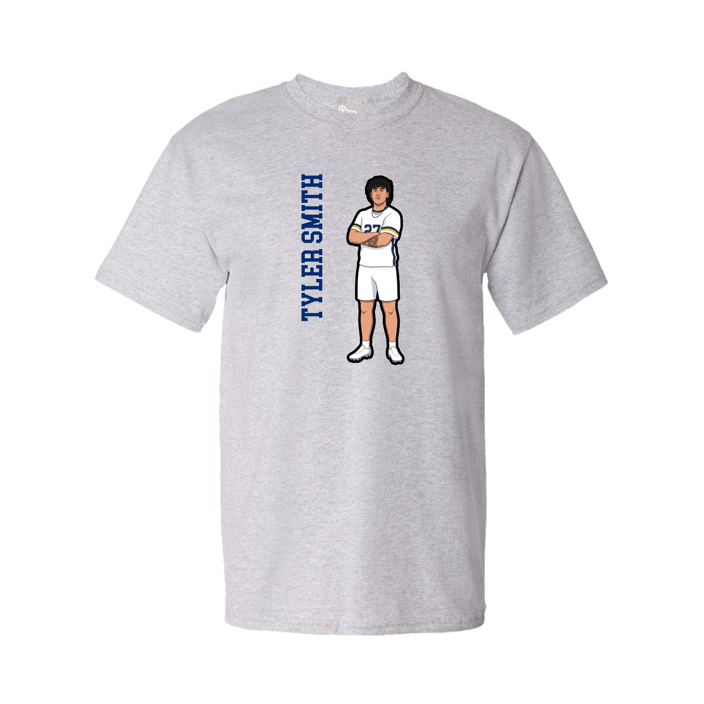 Youth Tee — Name Vertical in Grey