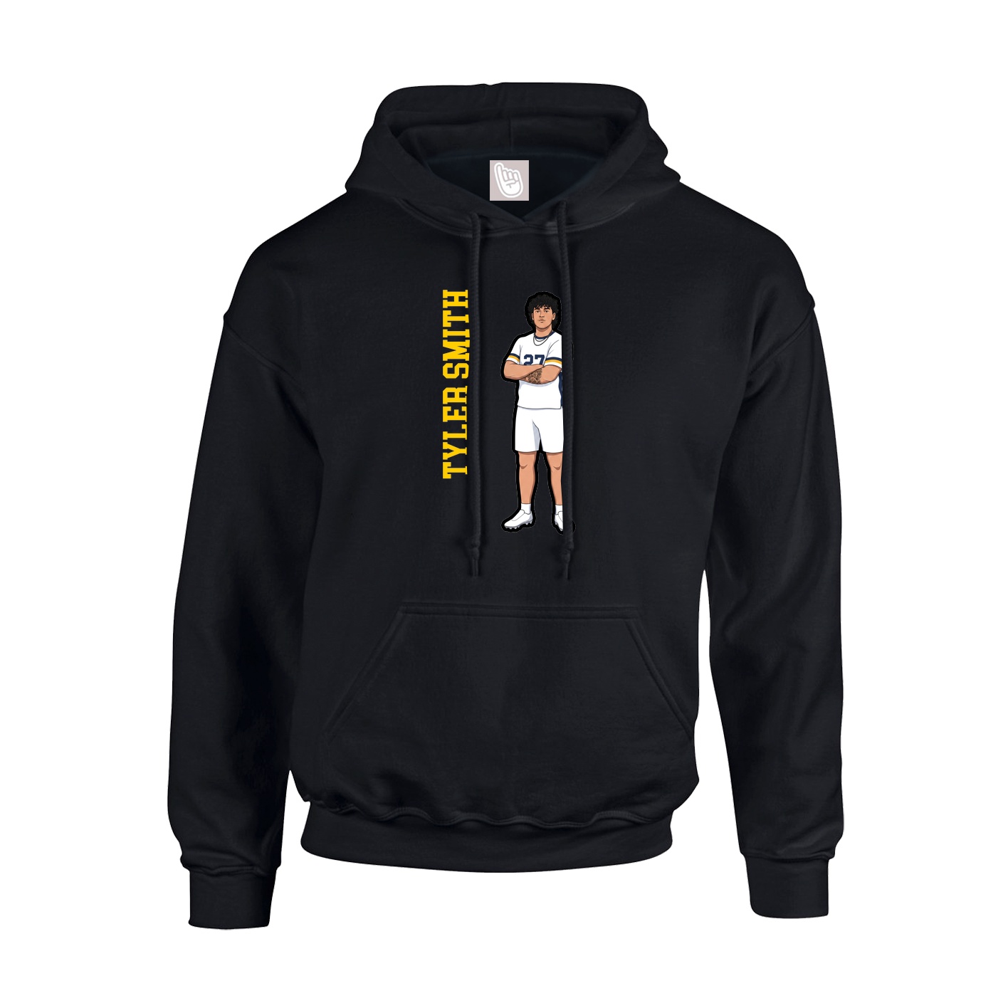 Hoodie — Name Vertical in Black