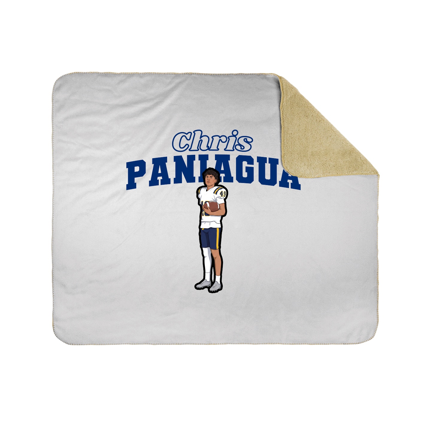 Throw Blanket — Name Arch in White