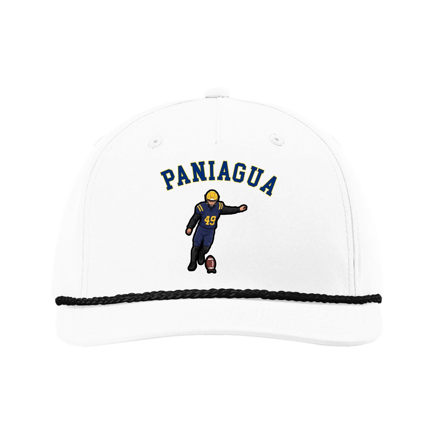 Five-Panel Classic Rope Cap — Shirsey Arch in White