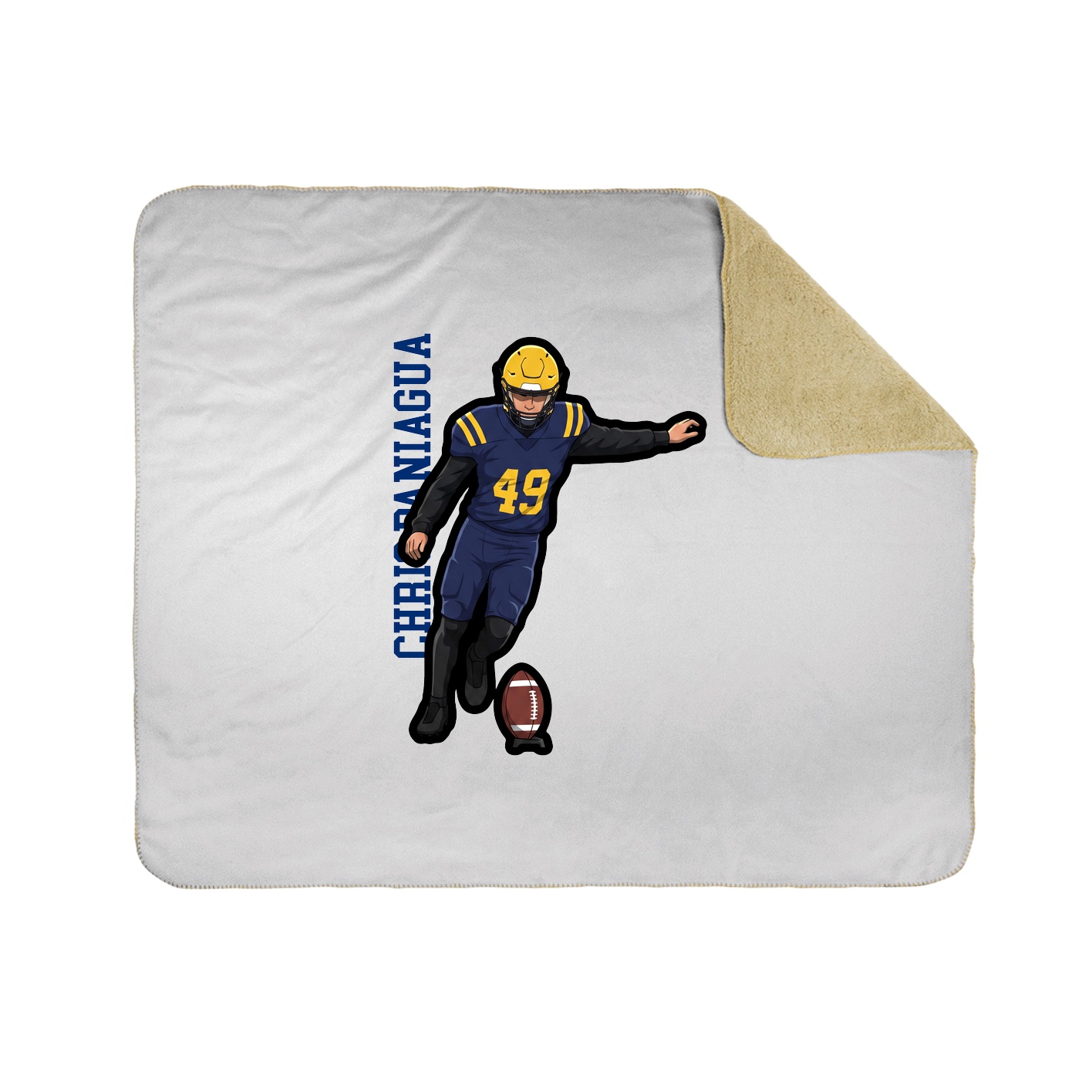 Throw Blanket — Name Vertical in White