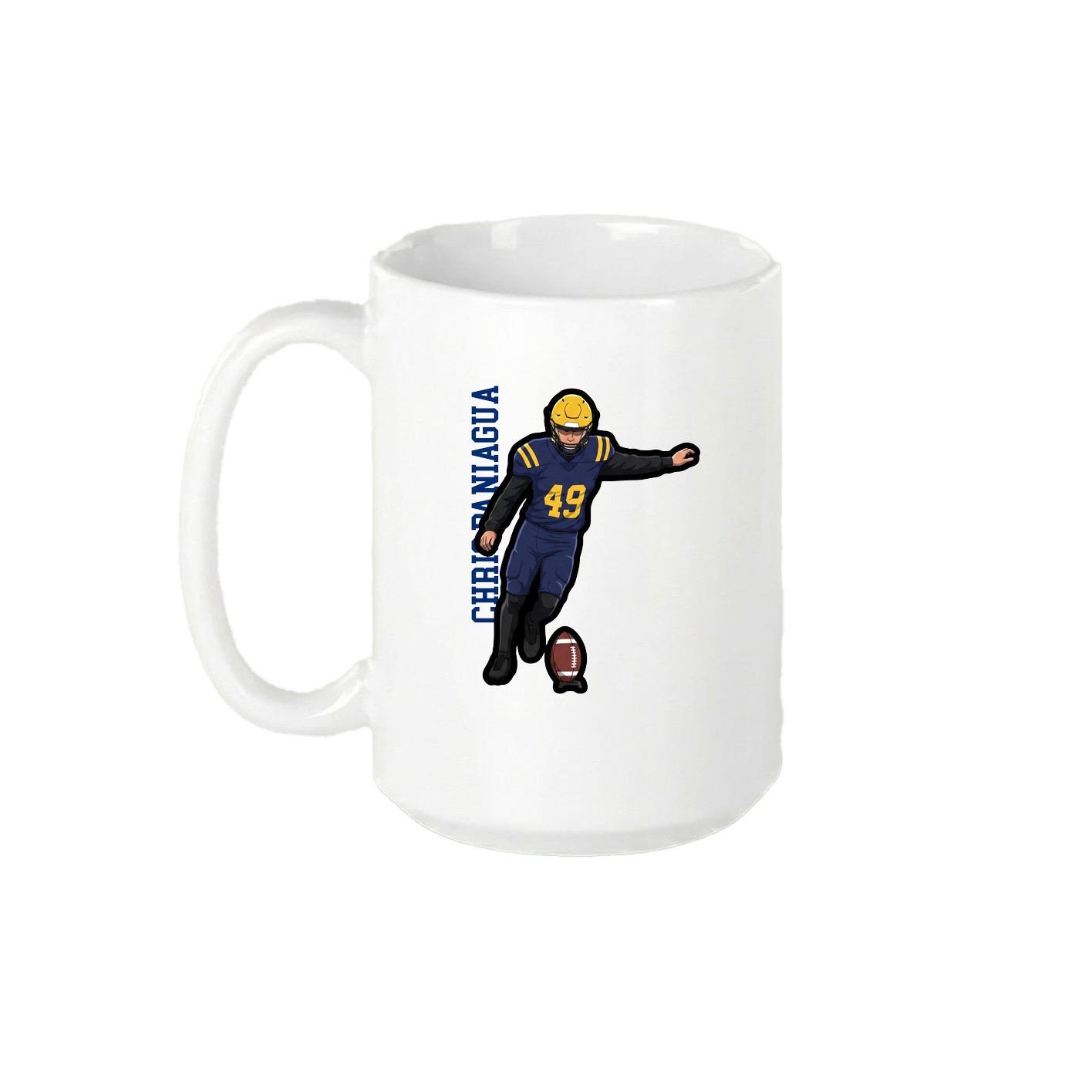 15oz Coffee Mug — Name Vertical in White