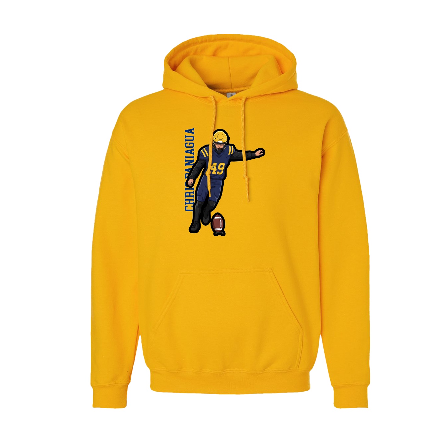 Youth Hoodie — Name Vertical in Gold