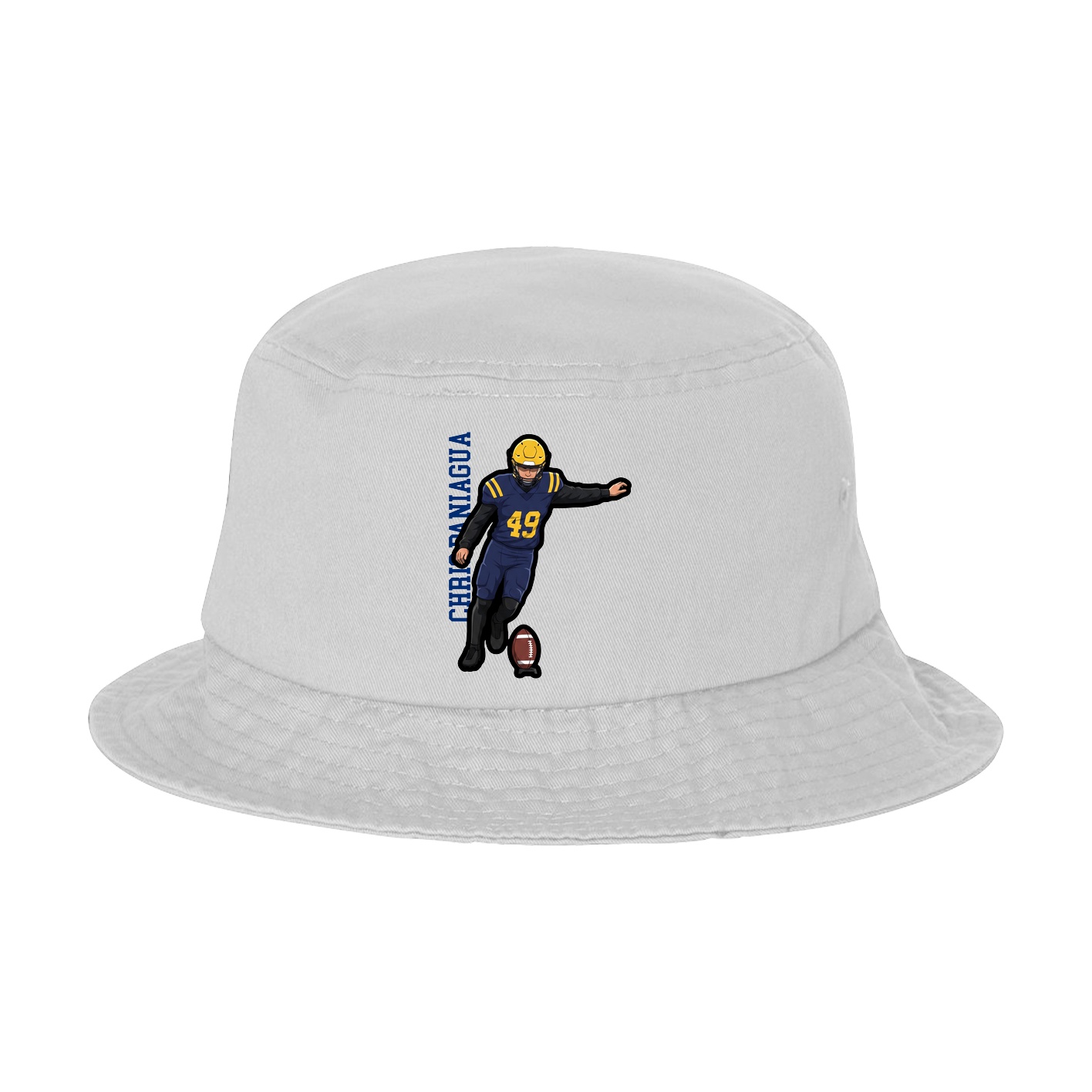 Bucket Cap — Name Vertical in White