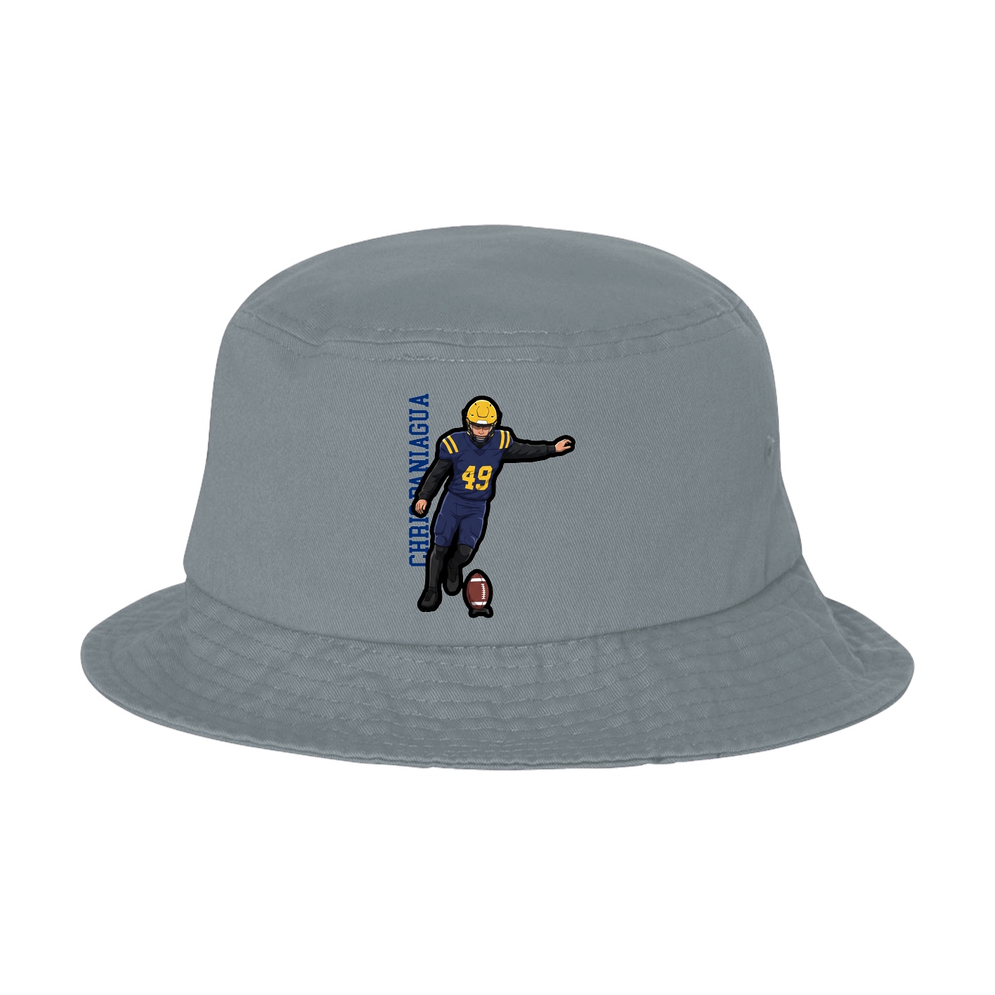 Bucket Cap — Name Vertical in Grey