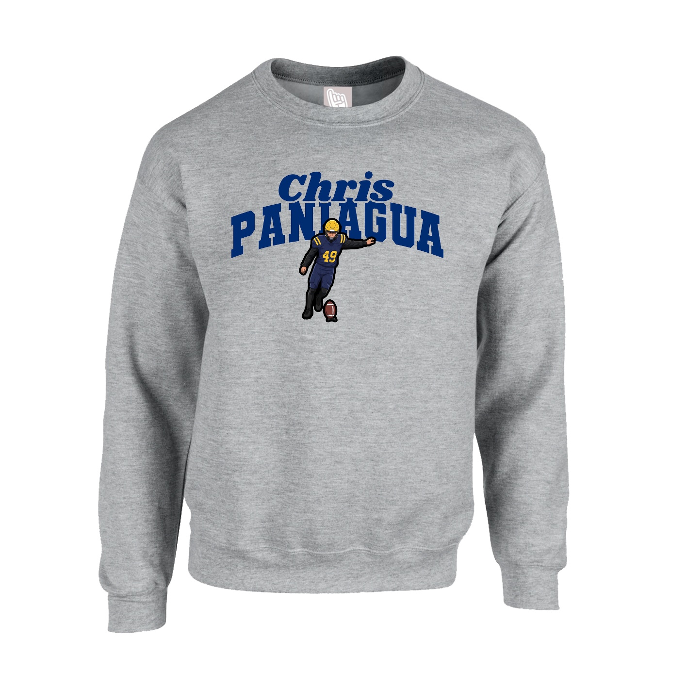 Fleece Crew — Signature Arch in Grey