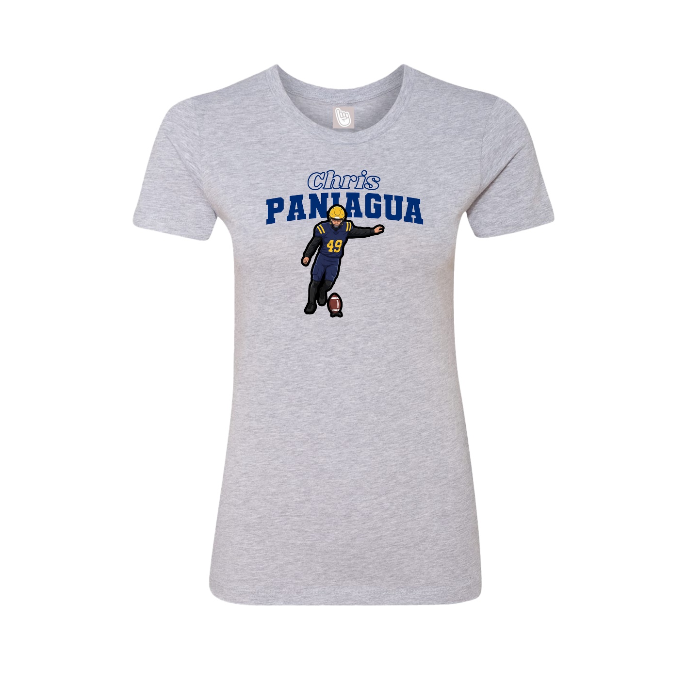 Fitted Women's Tee — Name Arch in Grey