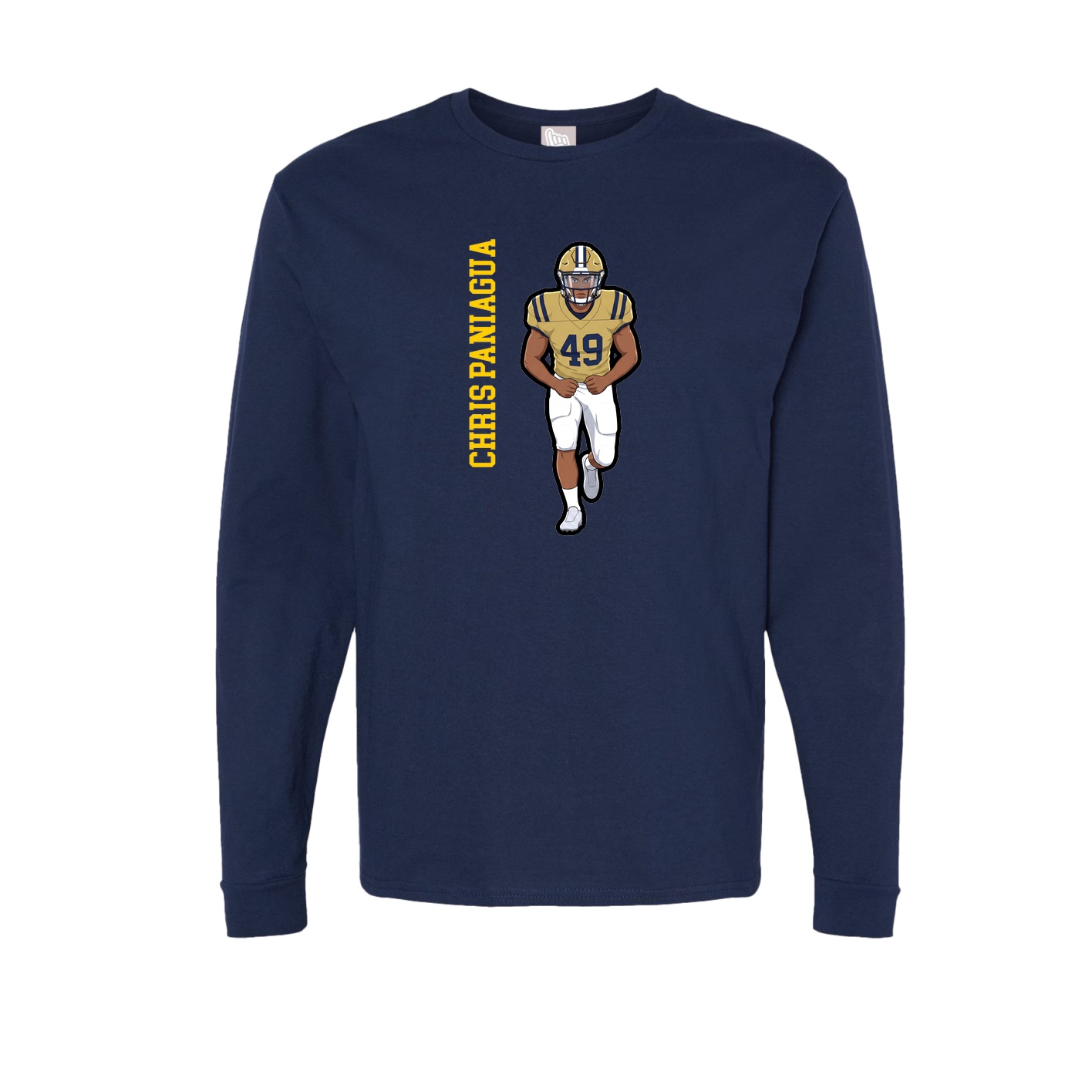 Long Sleeve Tee — Name Vertical in Navy