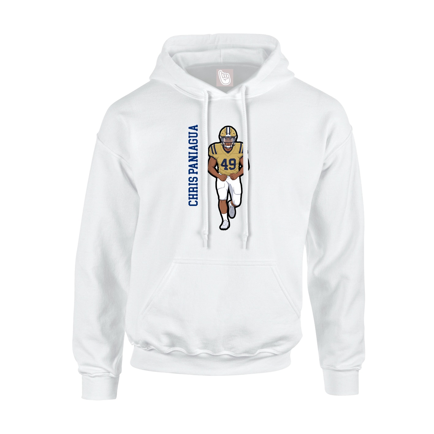 Hoodie — Name Vertical in White
