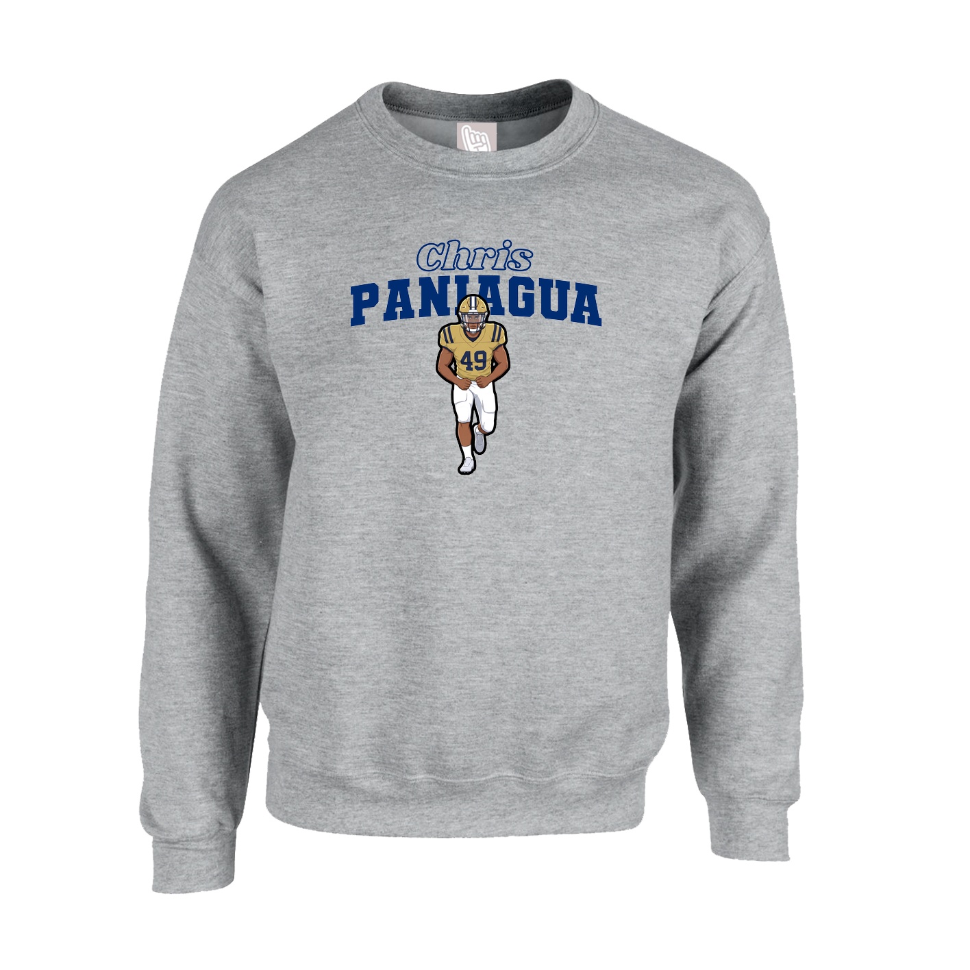 Fleece Crew — Name Arch in Grey