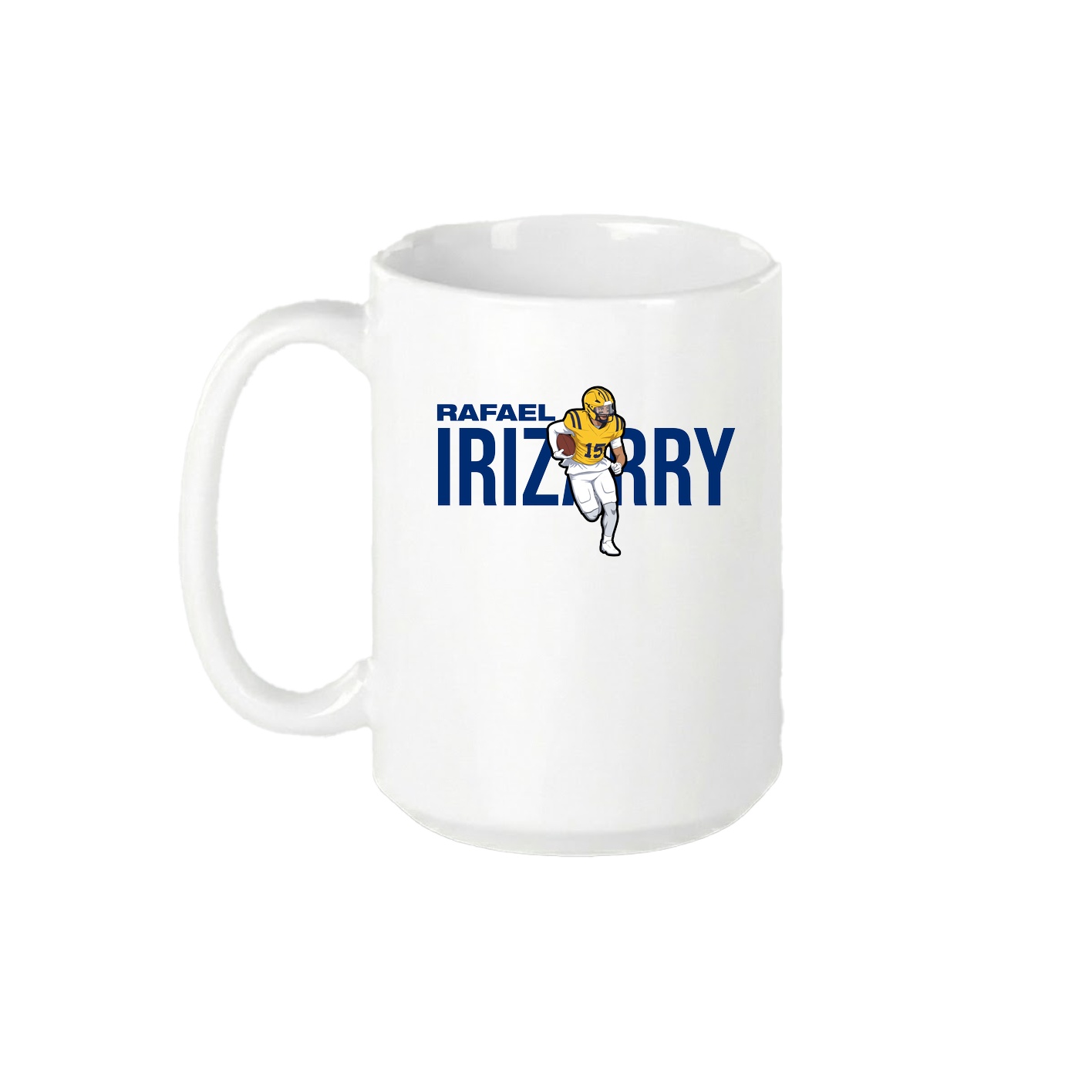 15oz Coffee Mug — Player Name in White