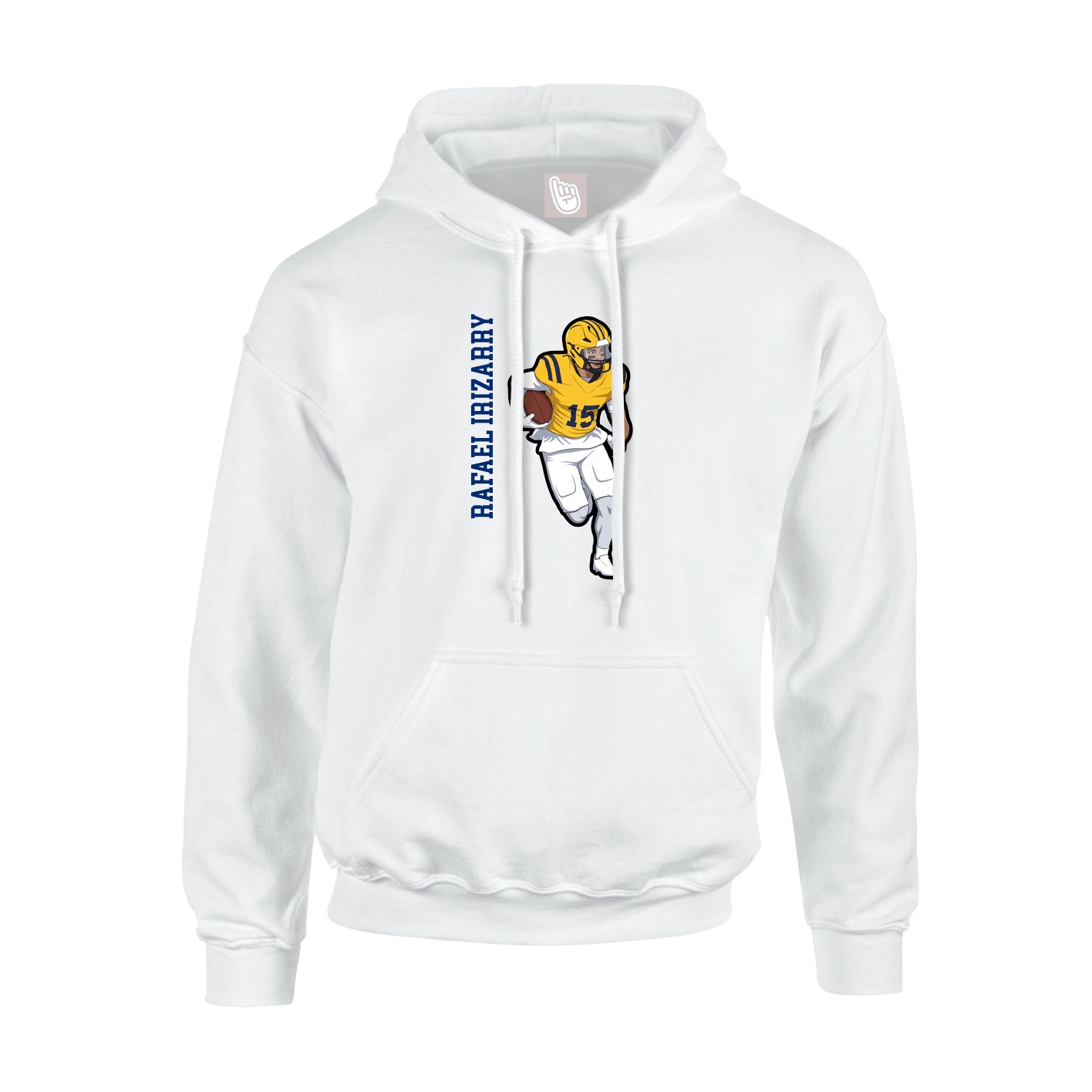 Hoodie — Name Vertical in White