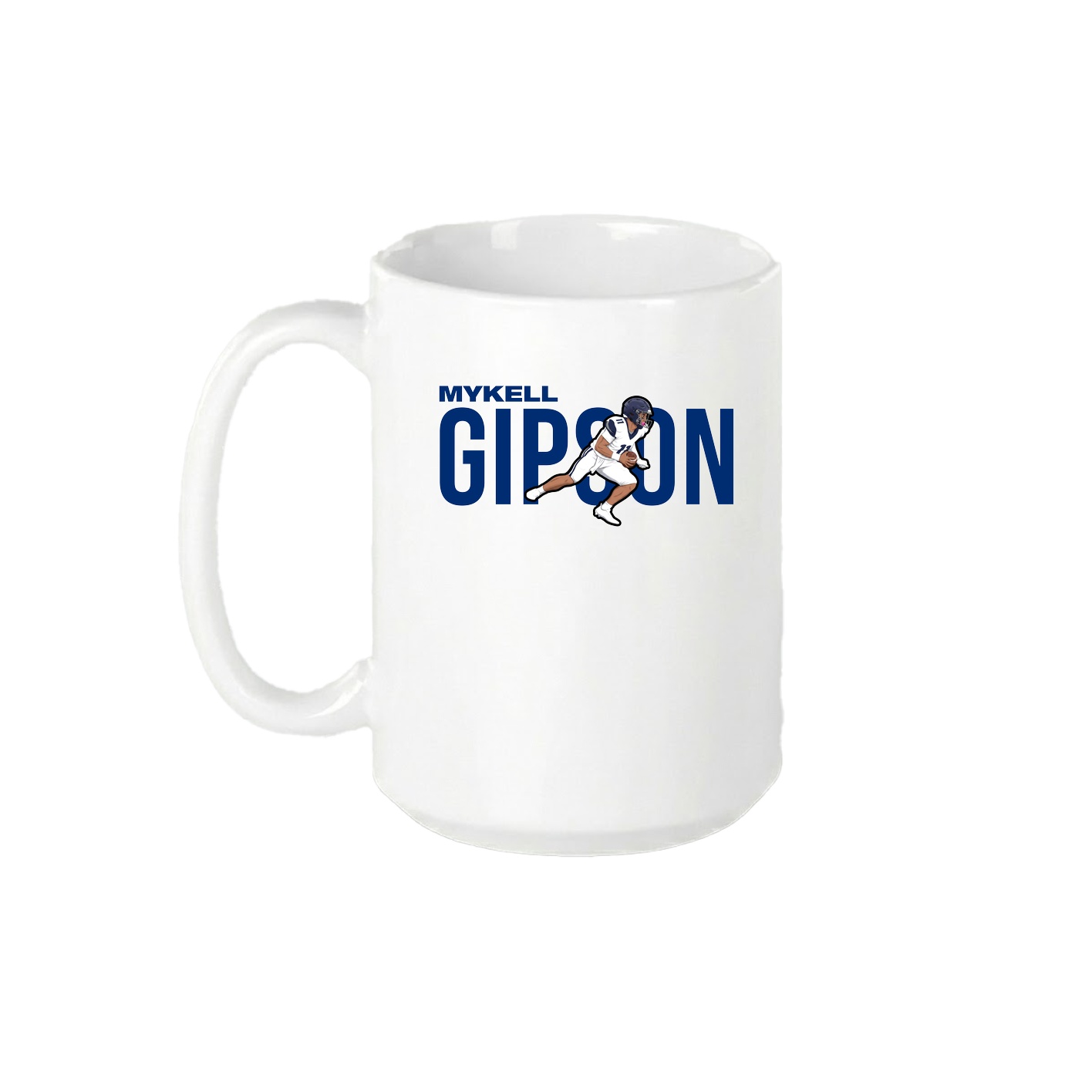 15oz Coffee Mug — Player Name in White