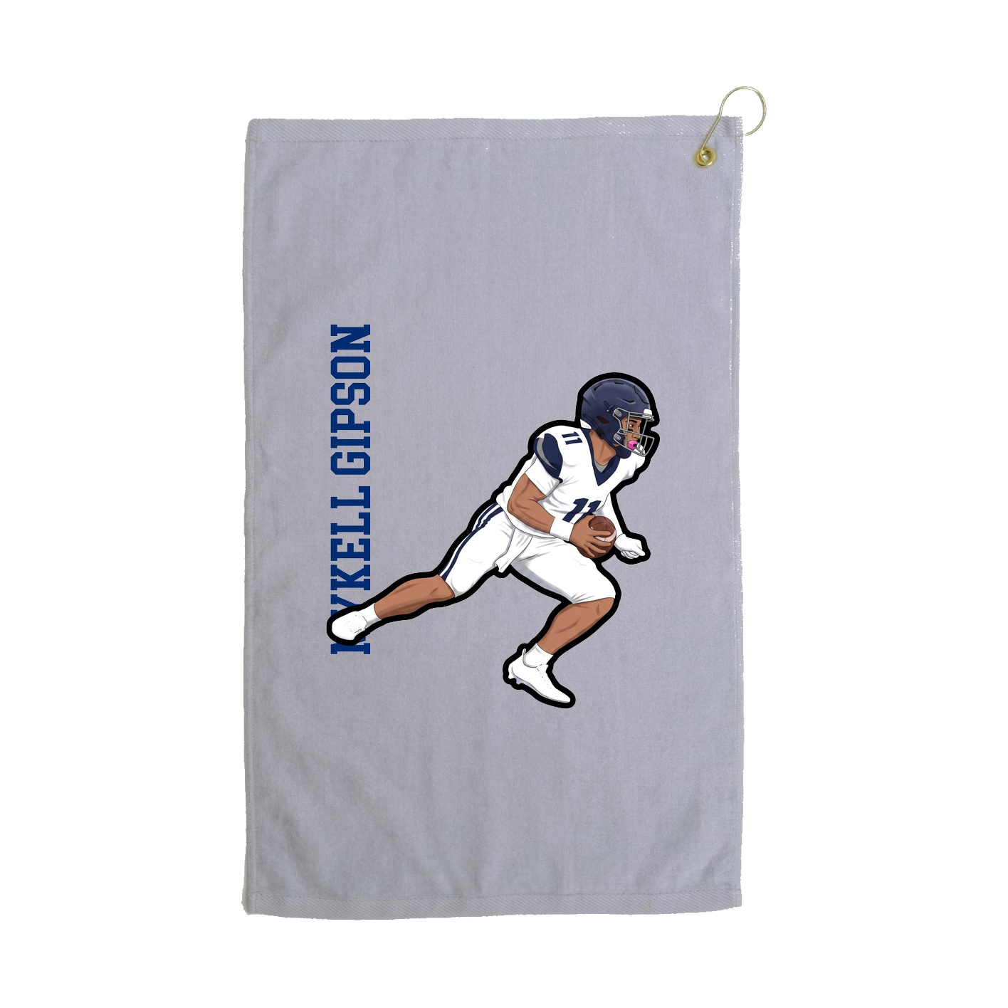 Golf Towel — Name Vertical in Grey