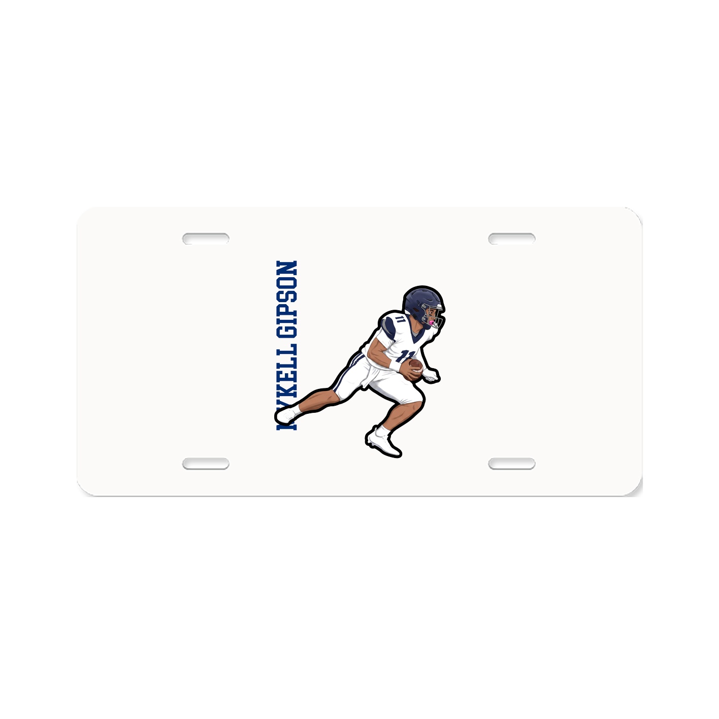 License Plate — Name Vertical in Classic